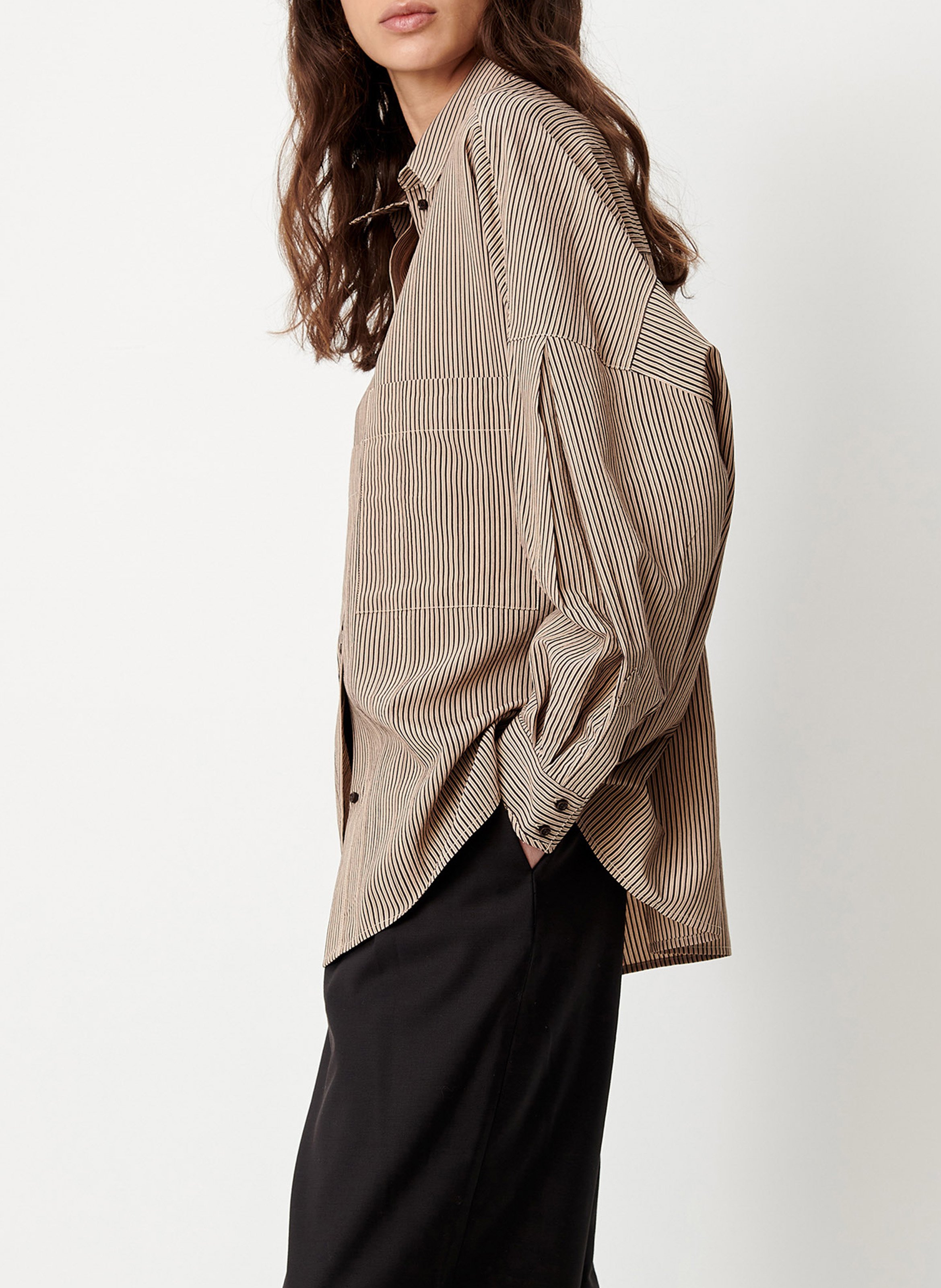 Chemise ample à rayures en coton | Beige SESSUN Femme