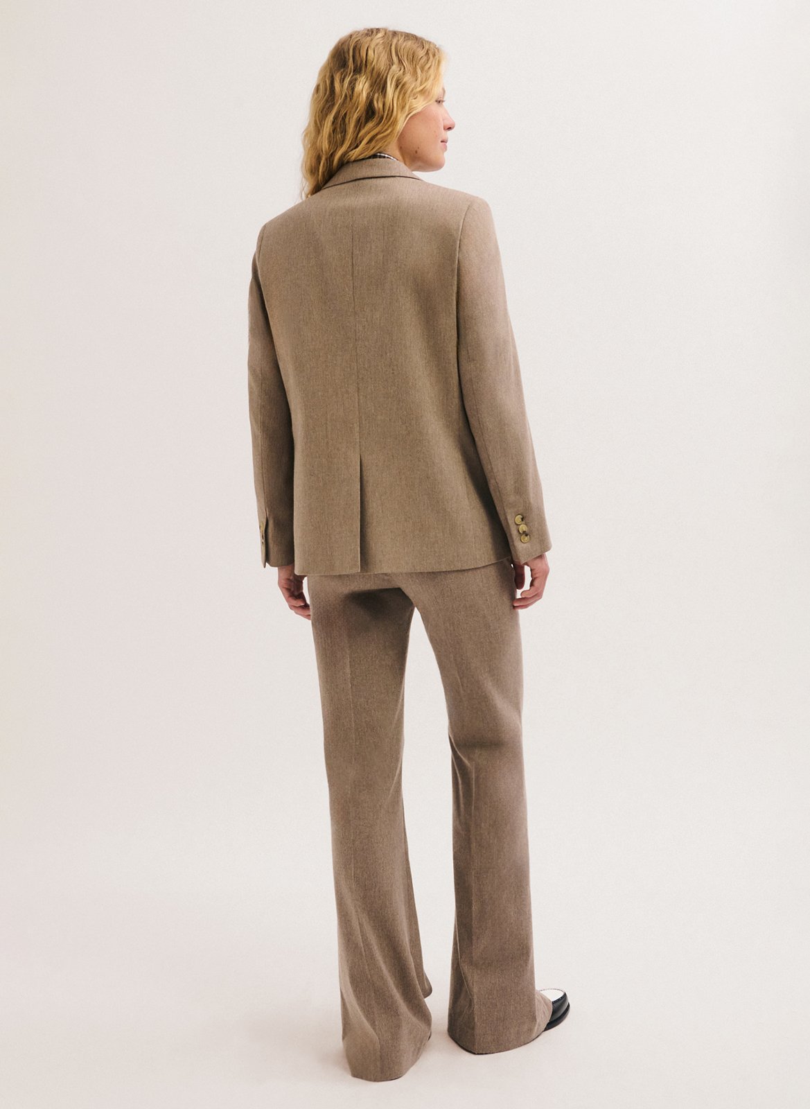 Solid straight blazer PABLO Beige