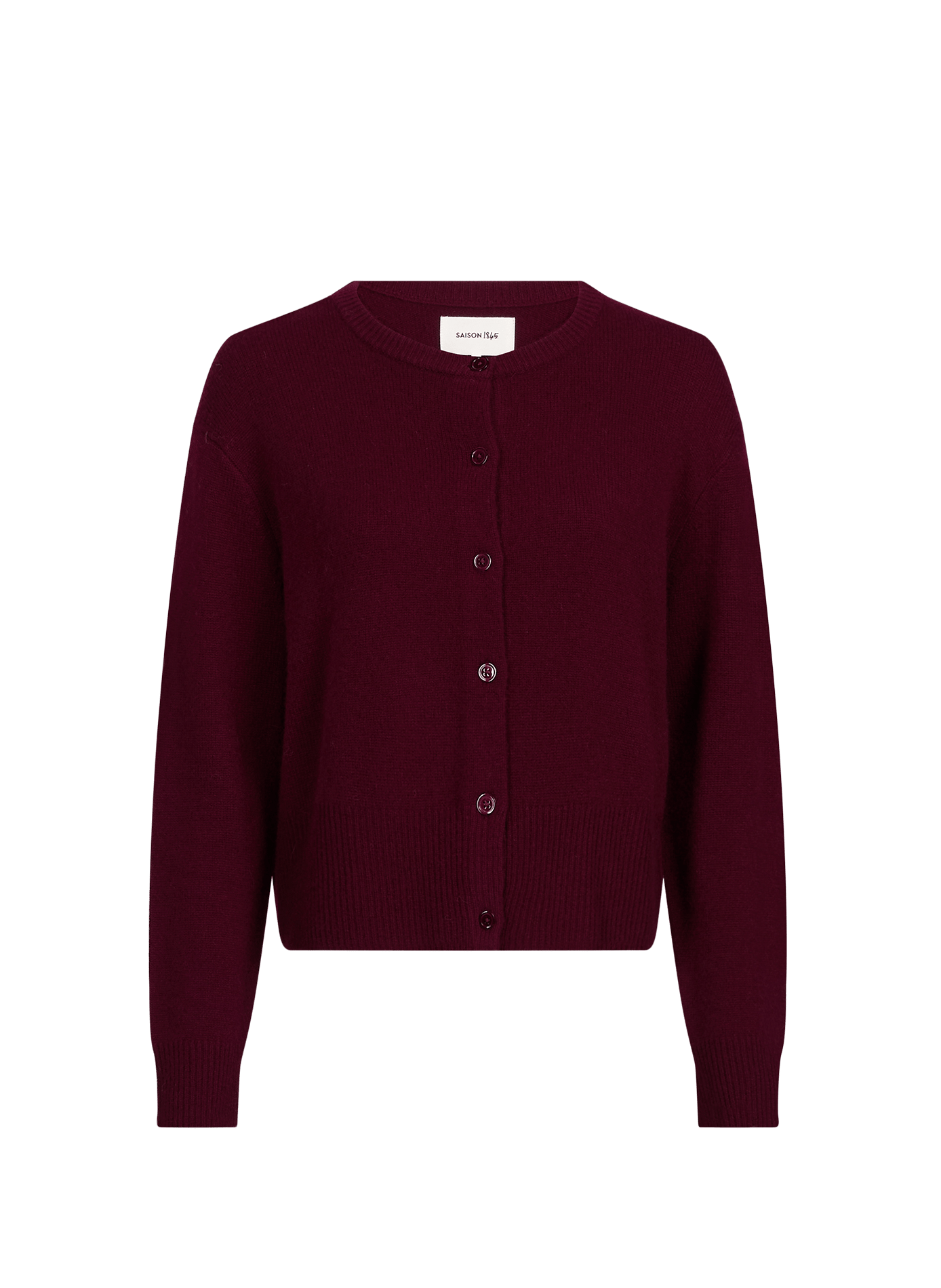 Fluffy round-neck cashmere cardigan by Bardi SAISON 1865 Red