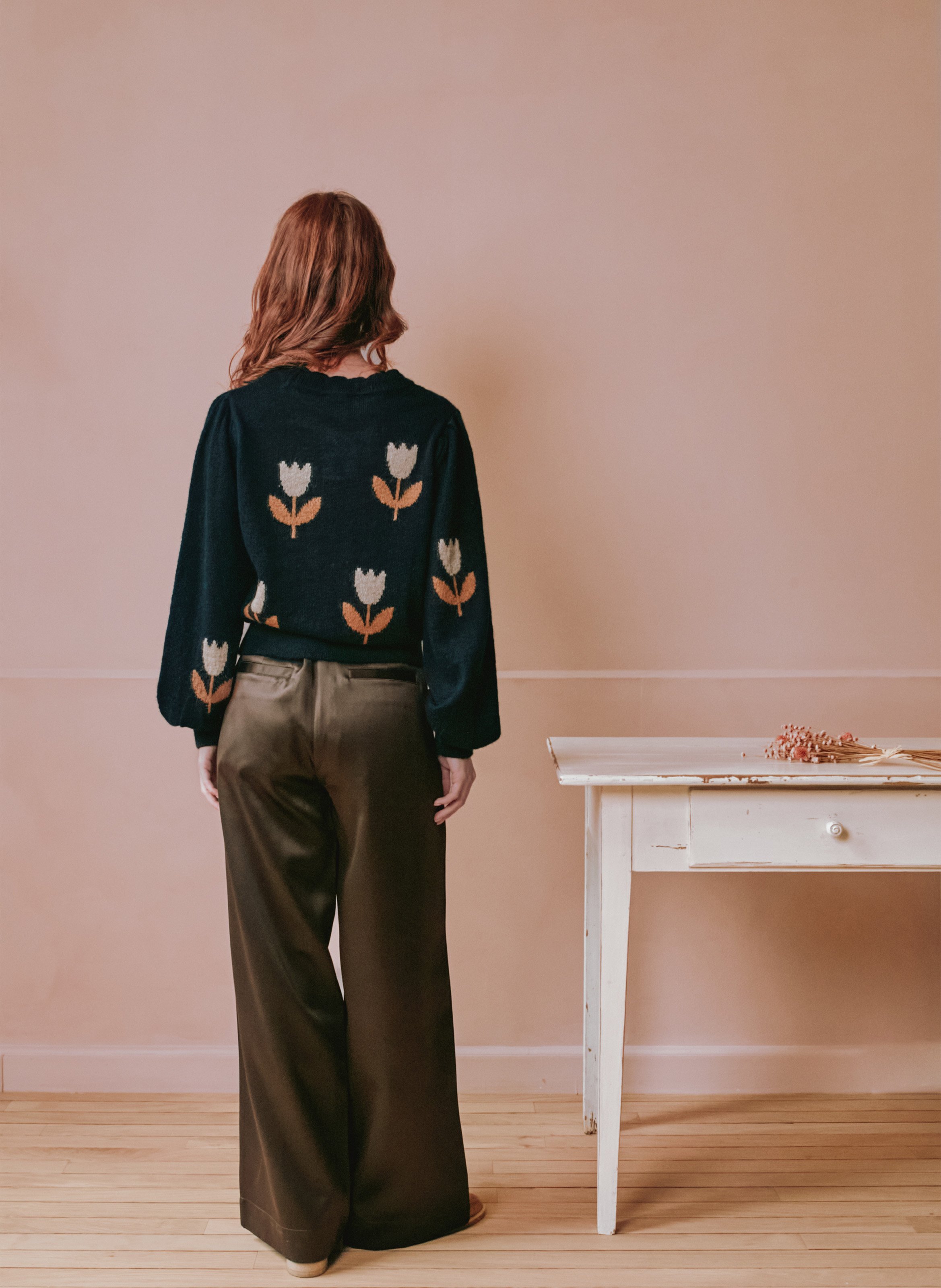 Round-neck wool-blend sweater EMILE ET IDA Black