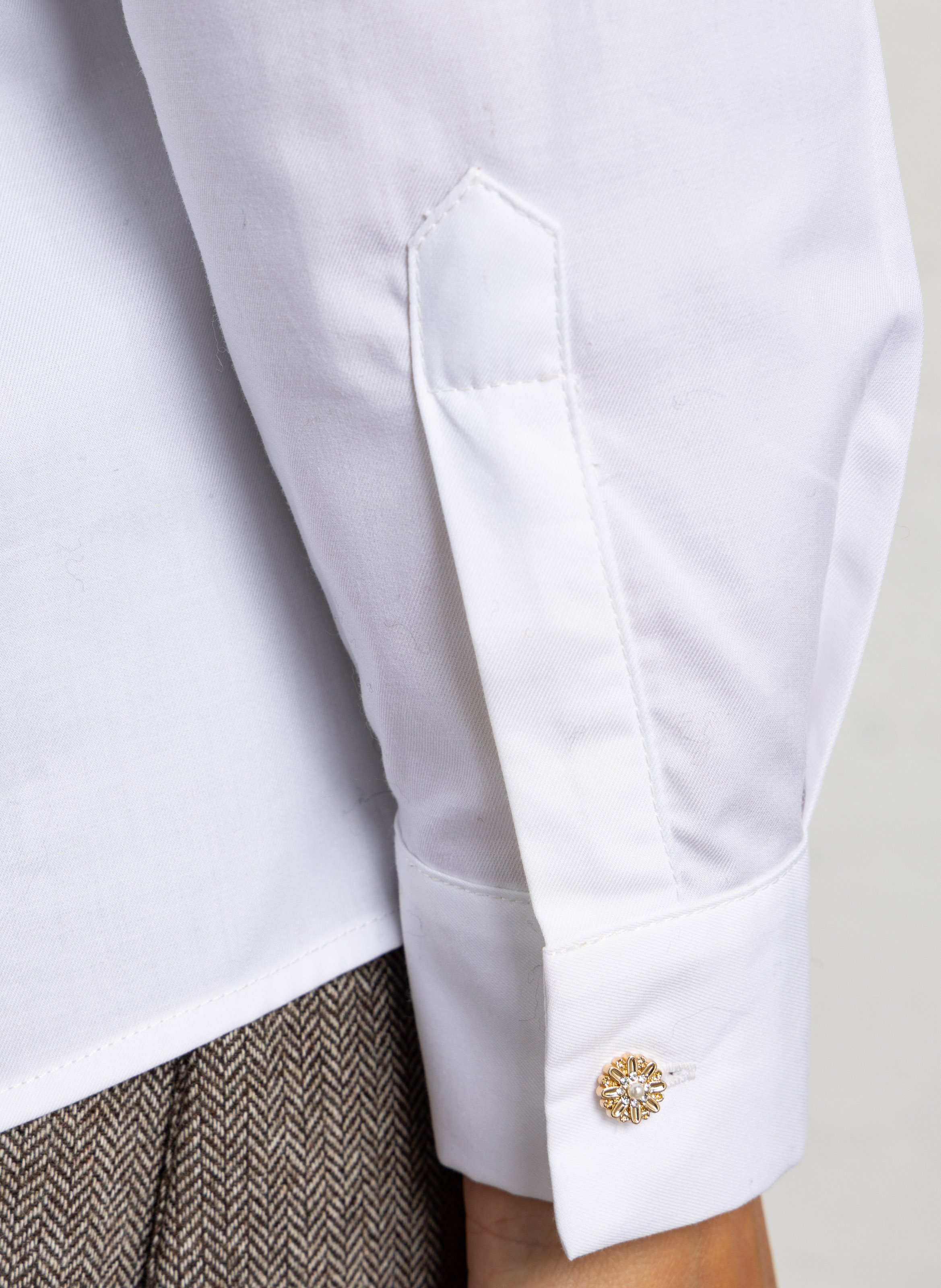 Chemise droite col cassique en coton MAISON 123 Blanc