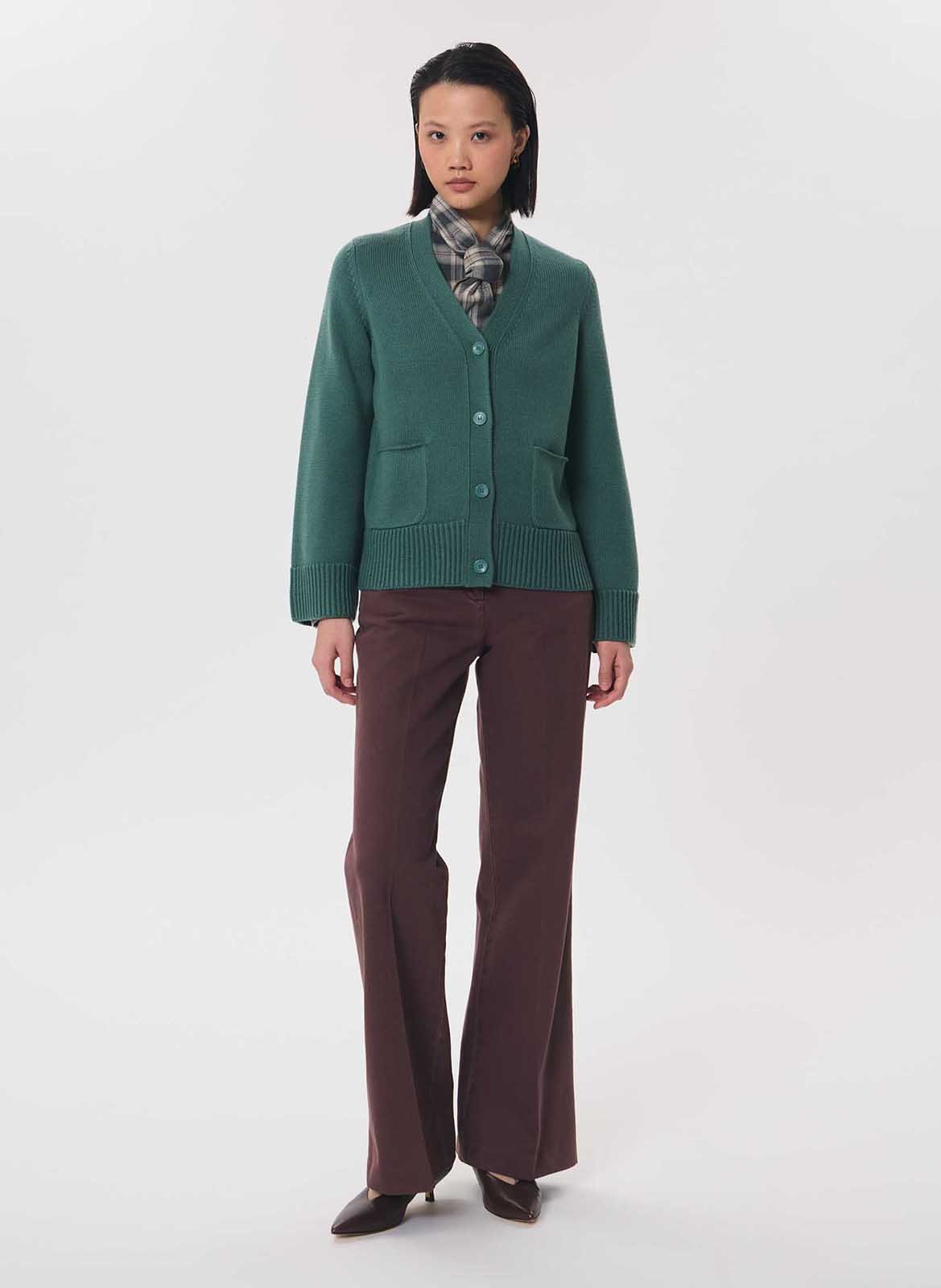 V-neck cardigan | Green TARA JARMON Women