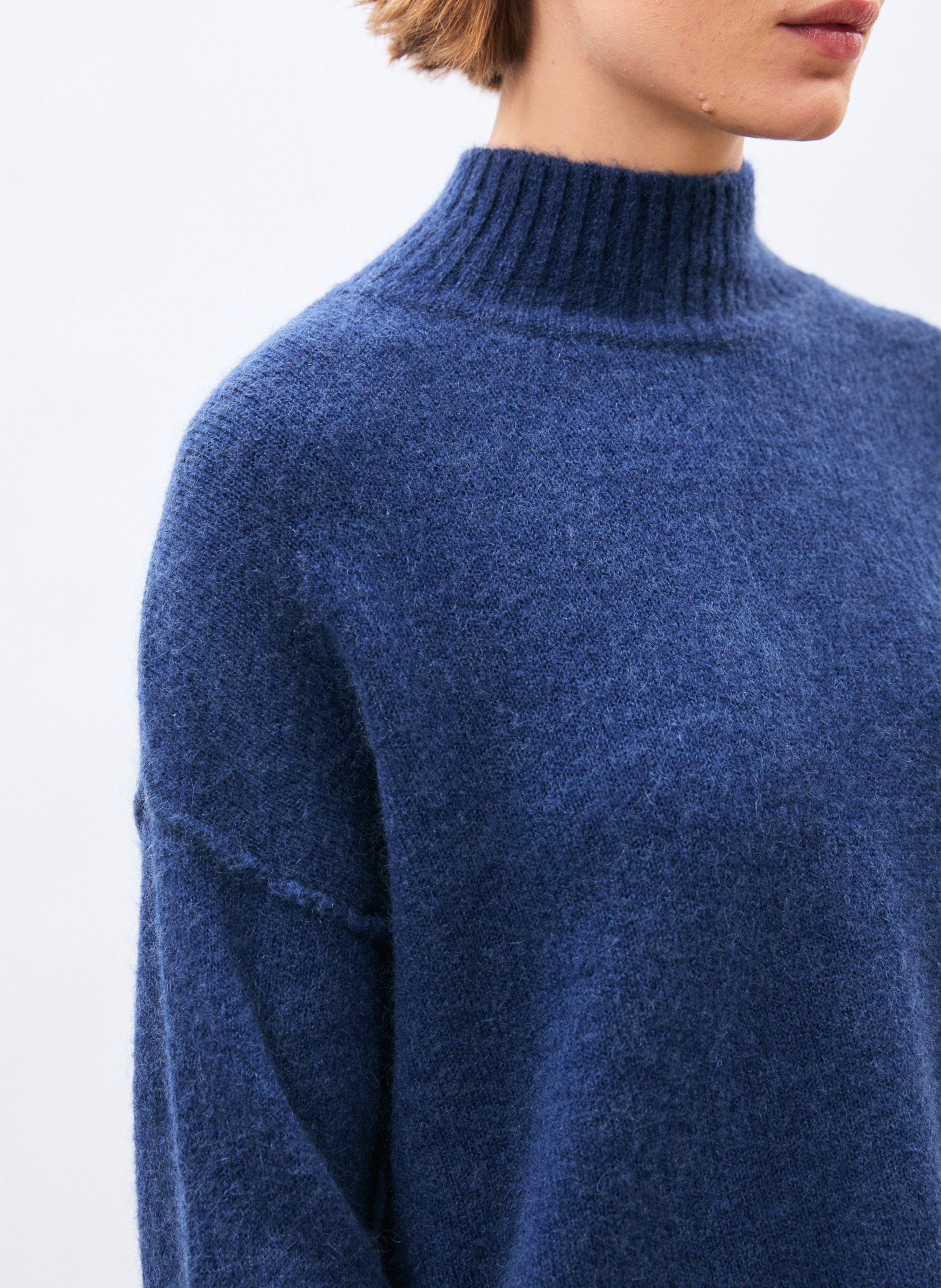 Pull ample col rond  HUMILITY Bleu