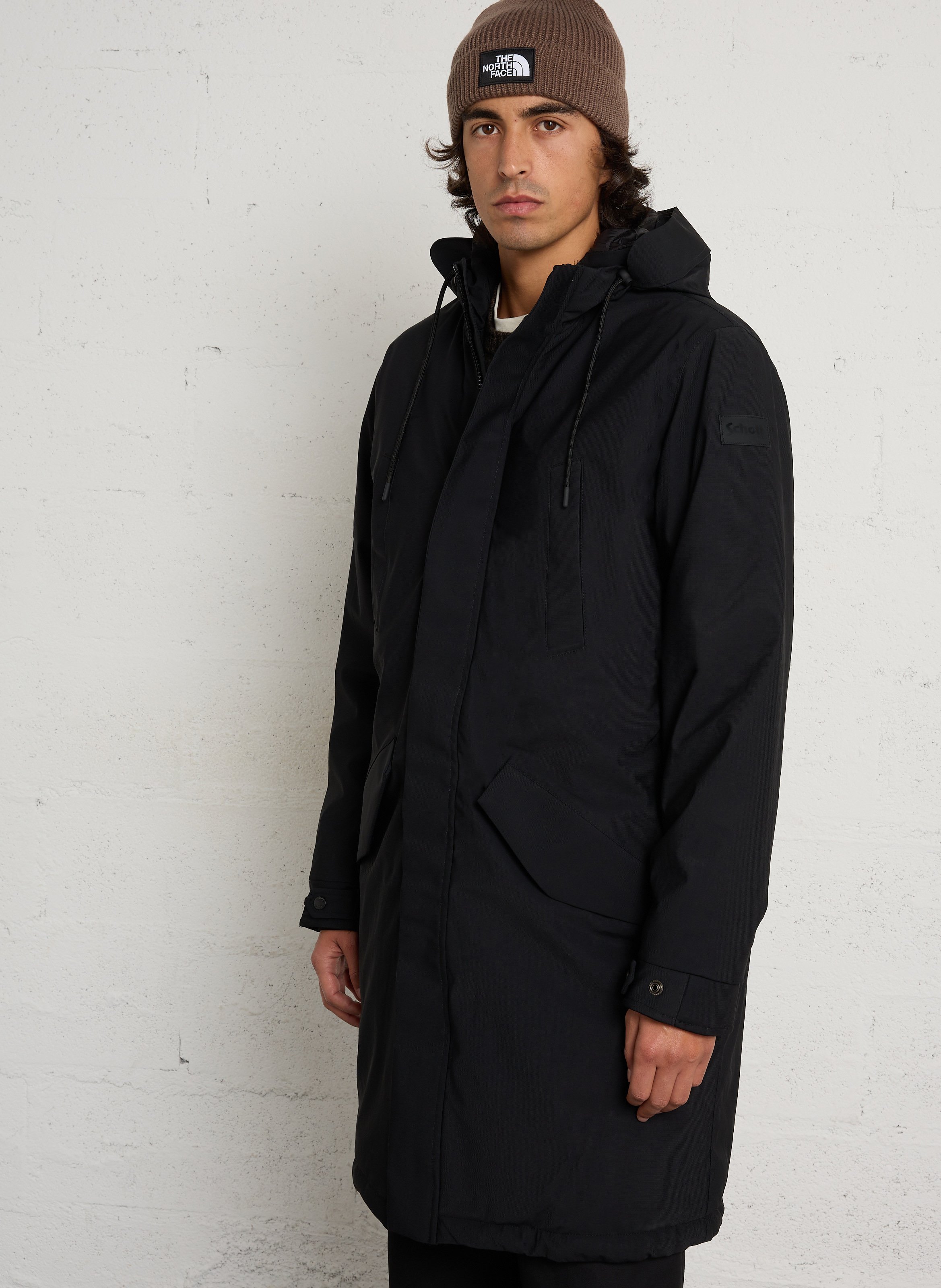 Parka mit Kapuze und Stehkragen SCHOTT Schwarz