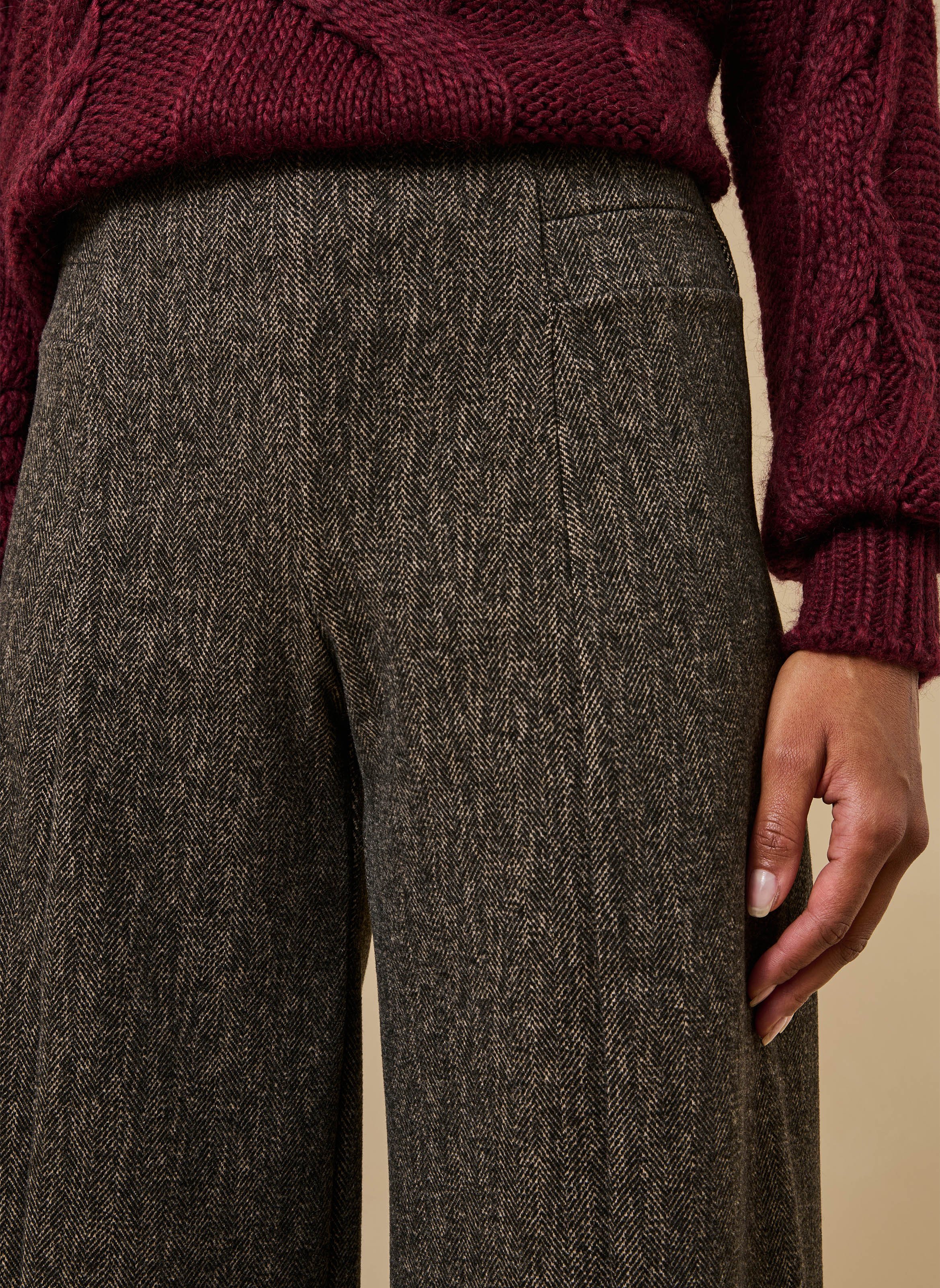 Wide-leg high-rise pants LA FEE MARABOUTEE Grey