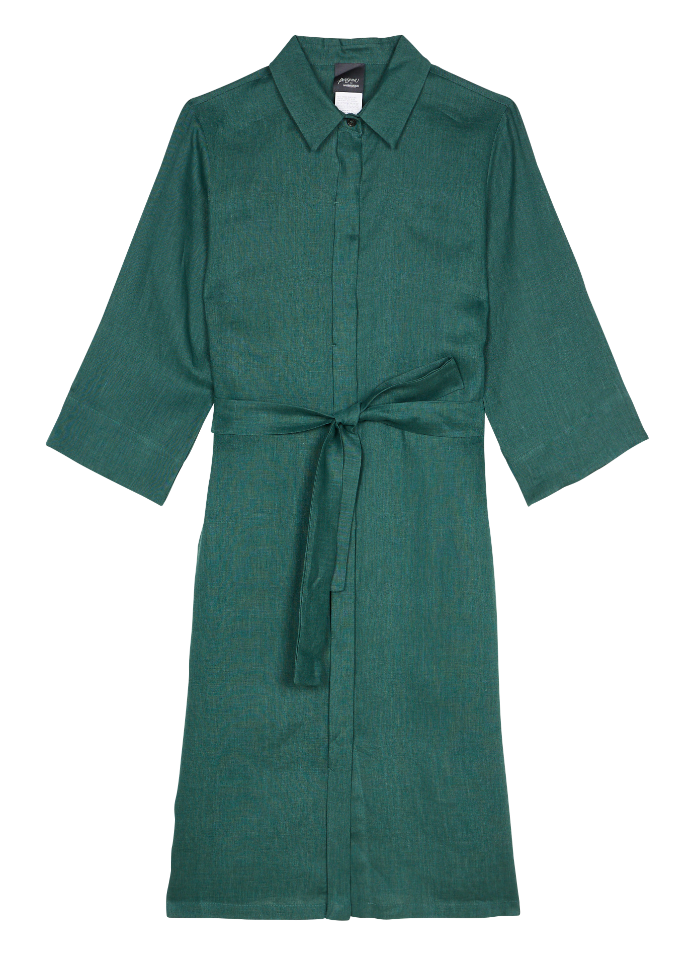Robe chemise ample en lin PERSONA by Marina Rinaldi Vert