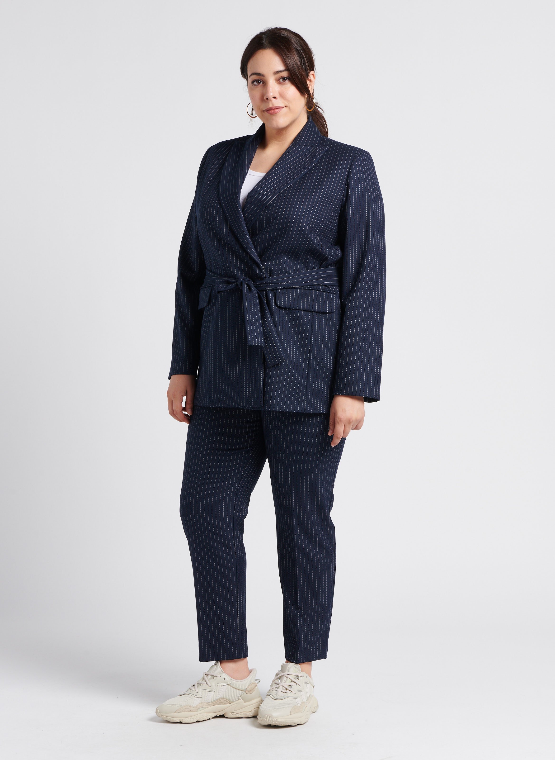 Pantalon droit à motif PERSONA by Marina Rinaldi Bleu