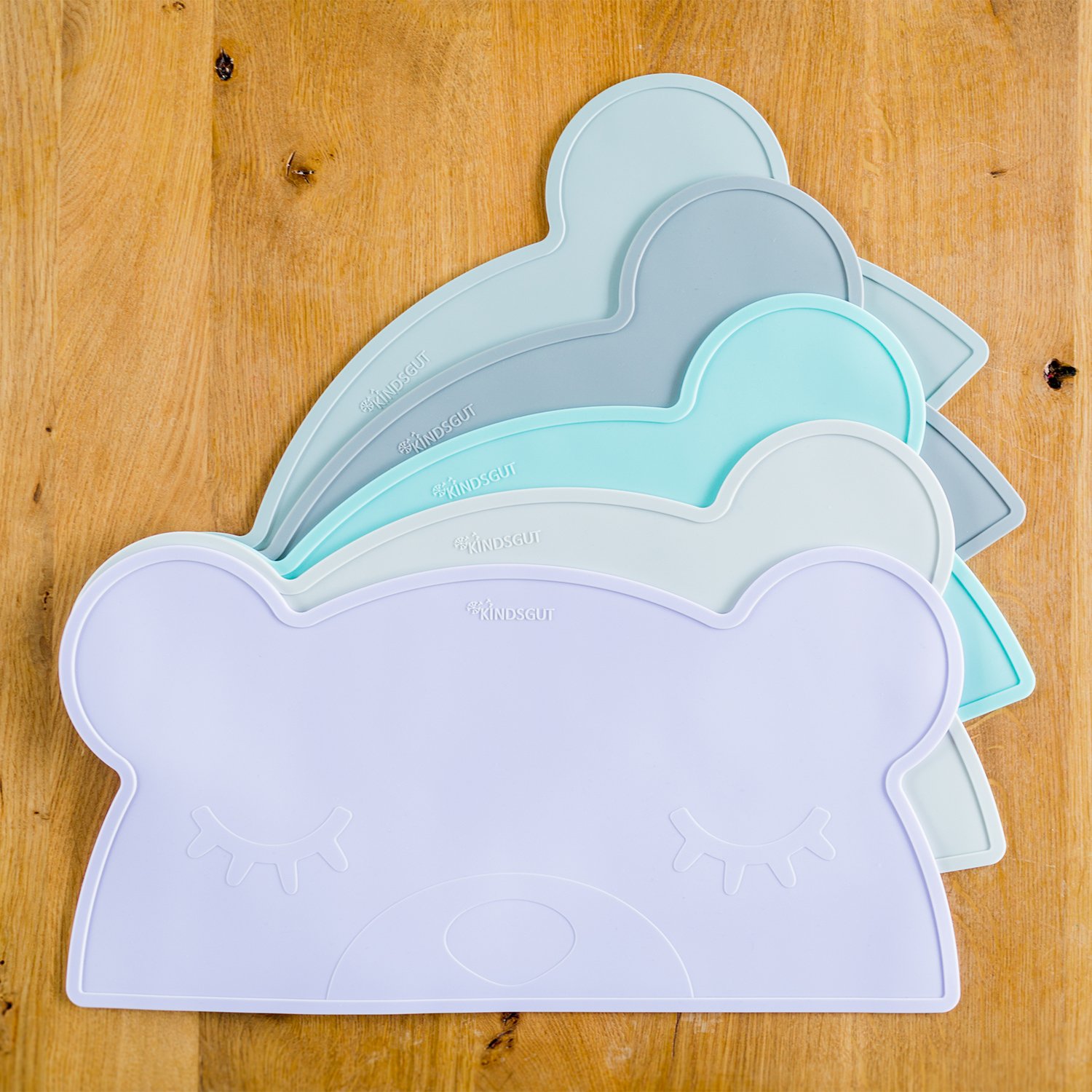 Set de table en forme d’ours en silicone KINDSGUT Vert