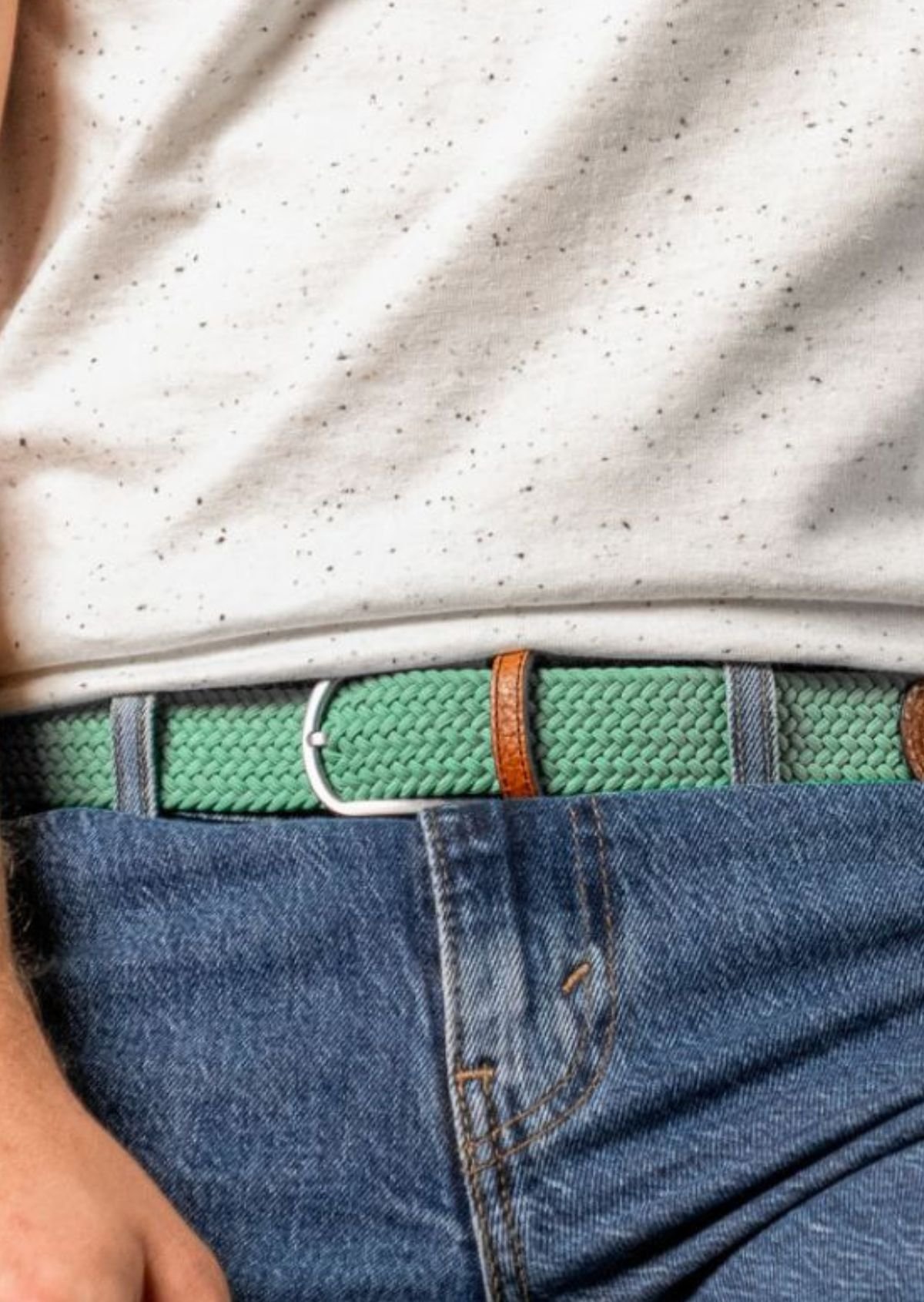 Solid Elastic Braided Belt BILLYBELT Green