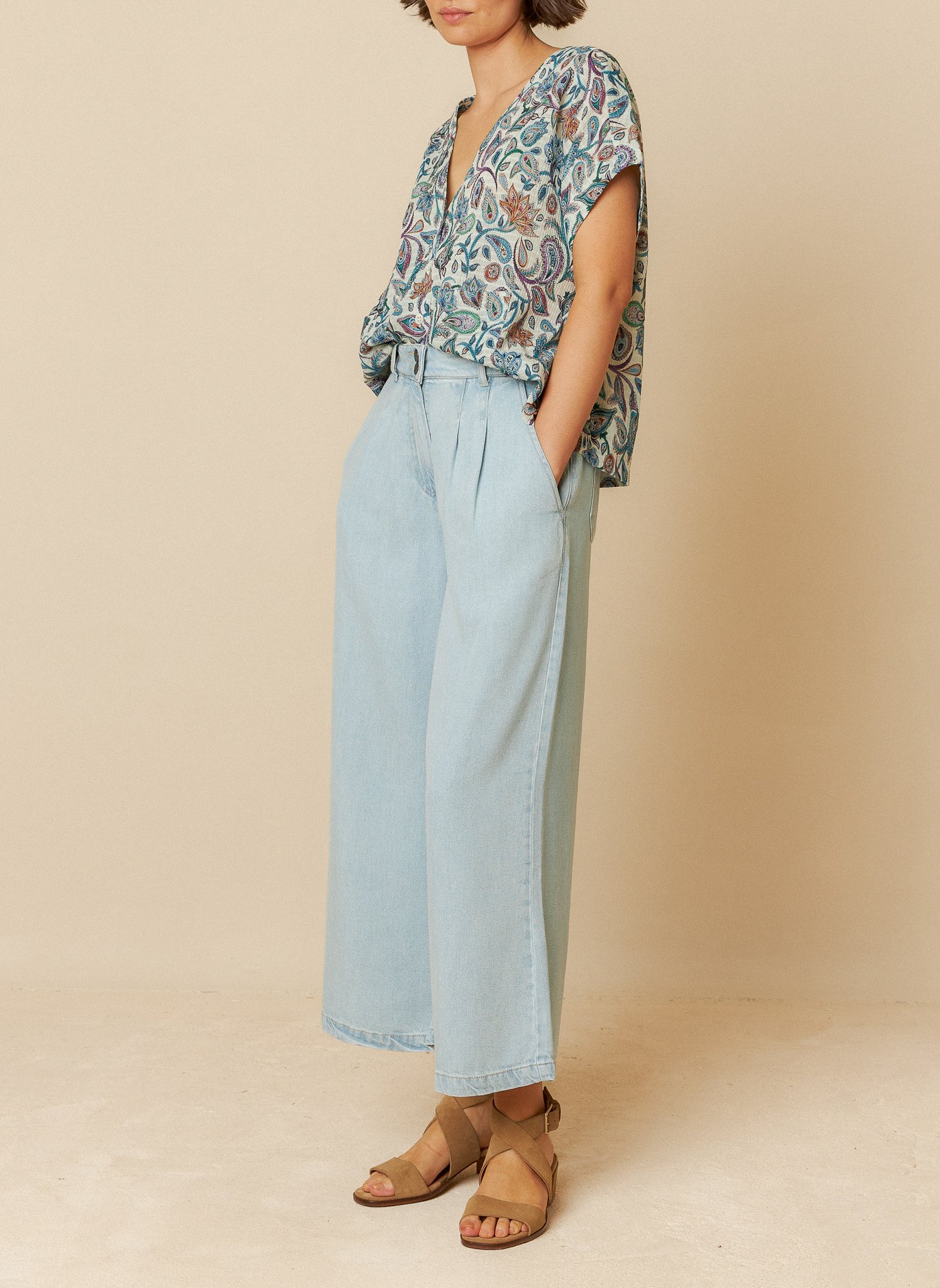 Printed organic cotton top INDI & COLD Multicolored