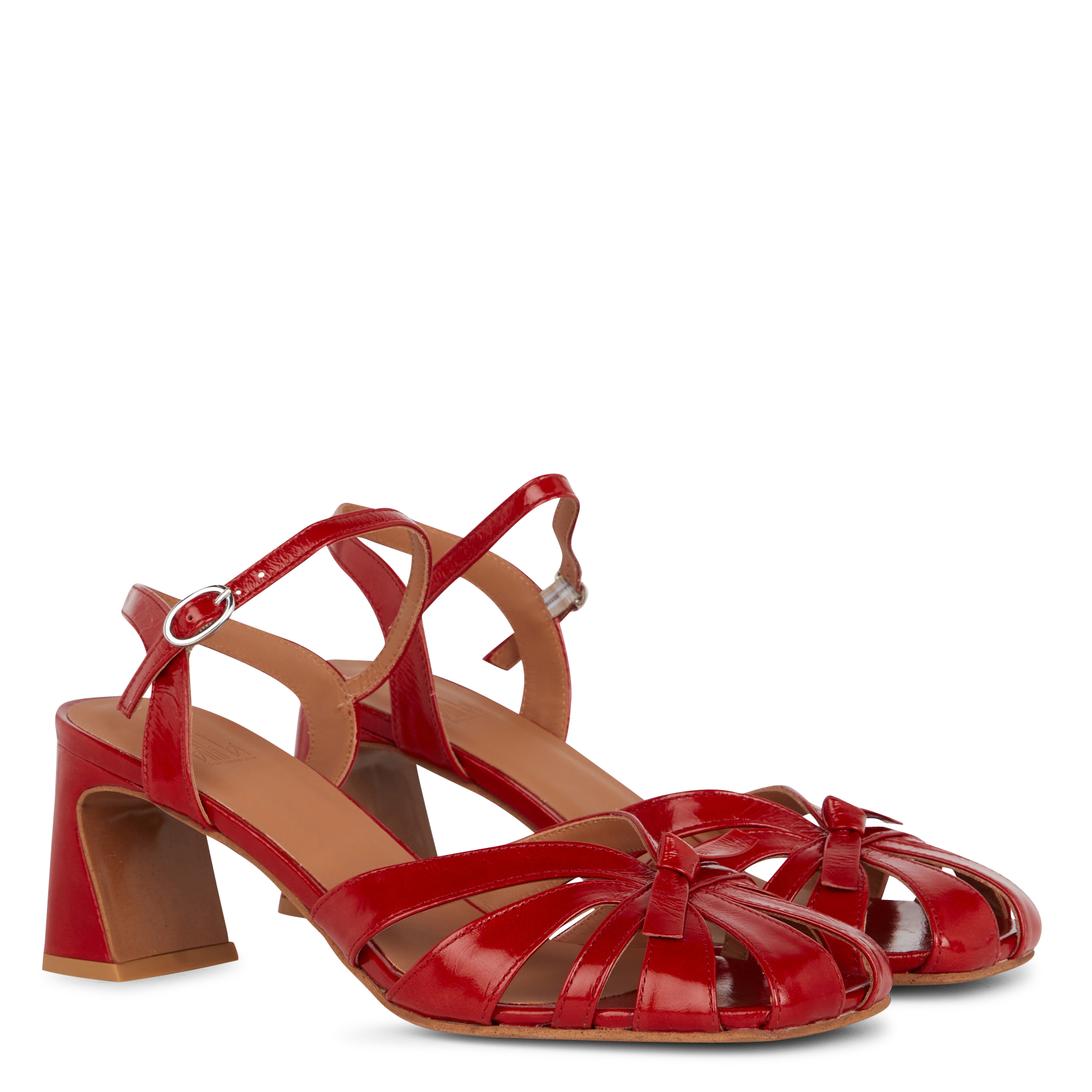 Alice heeled leather sandals BILLI BI Red
