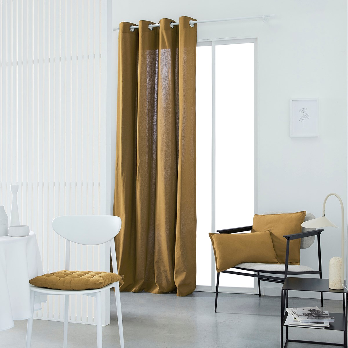 Cotton eyelet curtain TODAY LINGE DE MAISON Brown