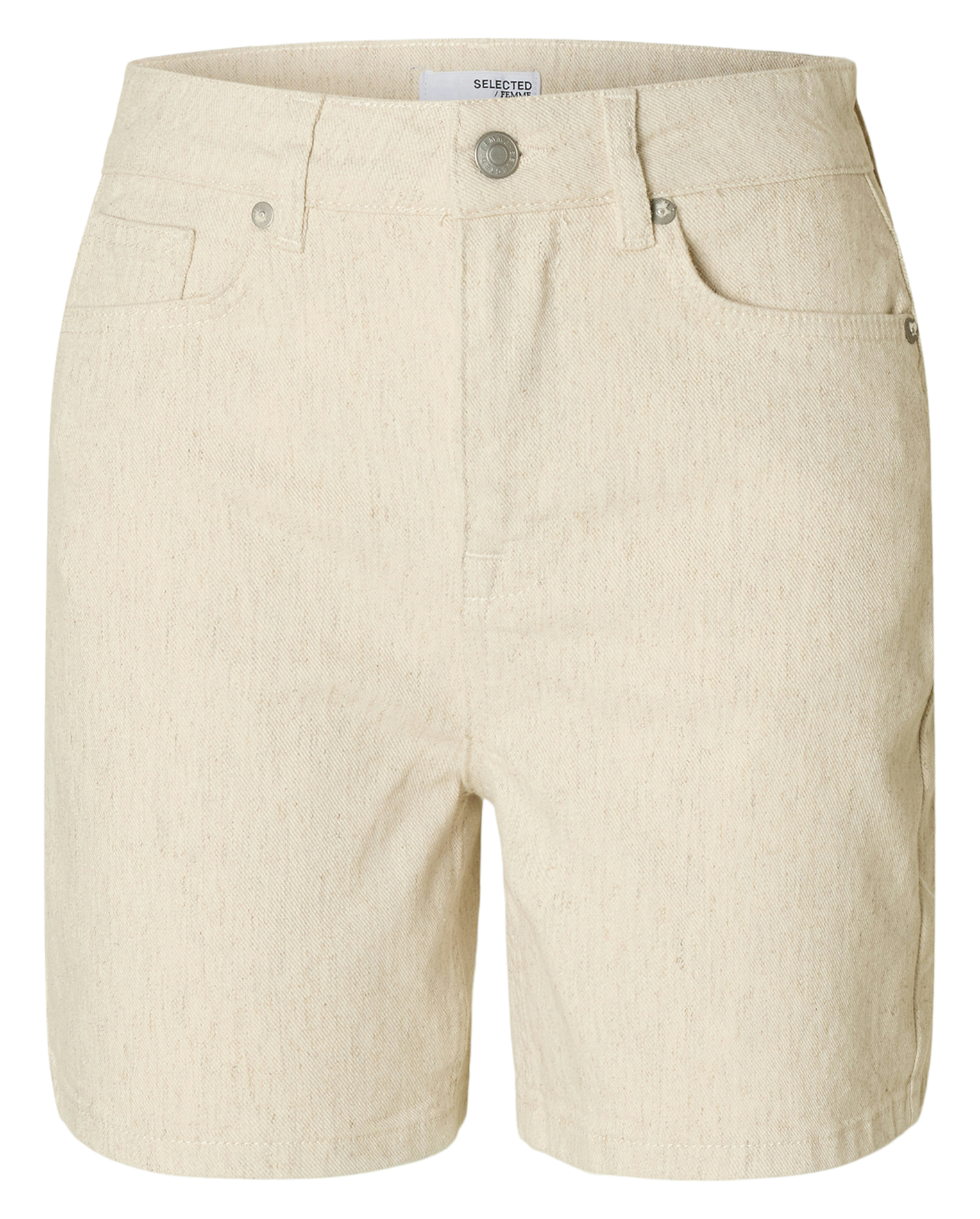Shorts aus Bio-Baumwoll-Mix SELECTED Beige