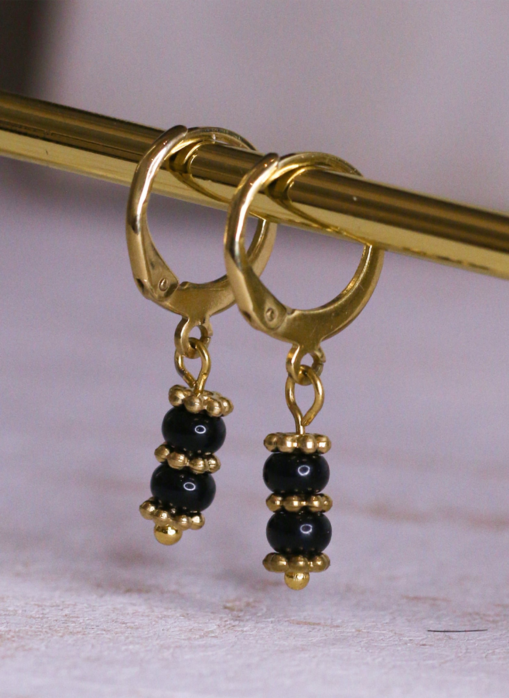 KOJO - Stainless steel earrings for pierced ears AEC Paris Black