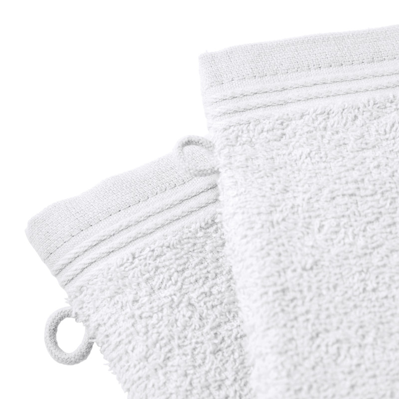Set of 2 washcloths COTON PUR White