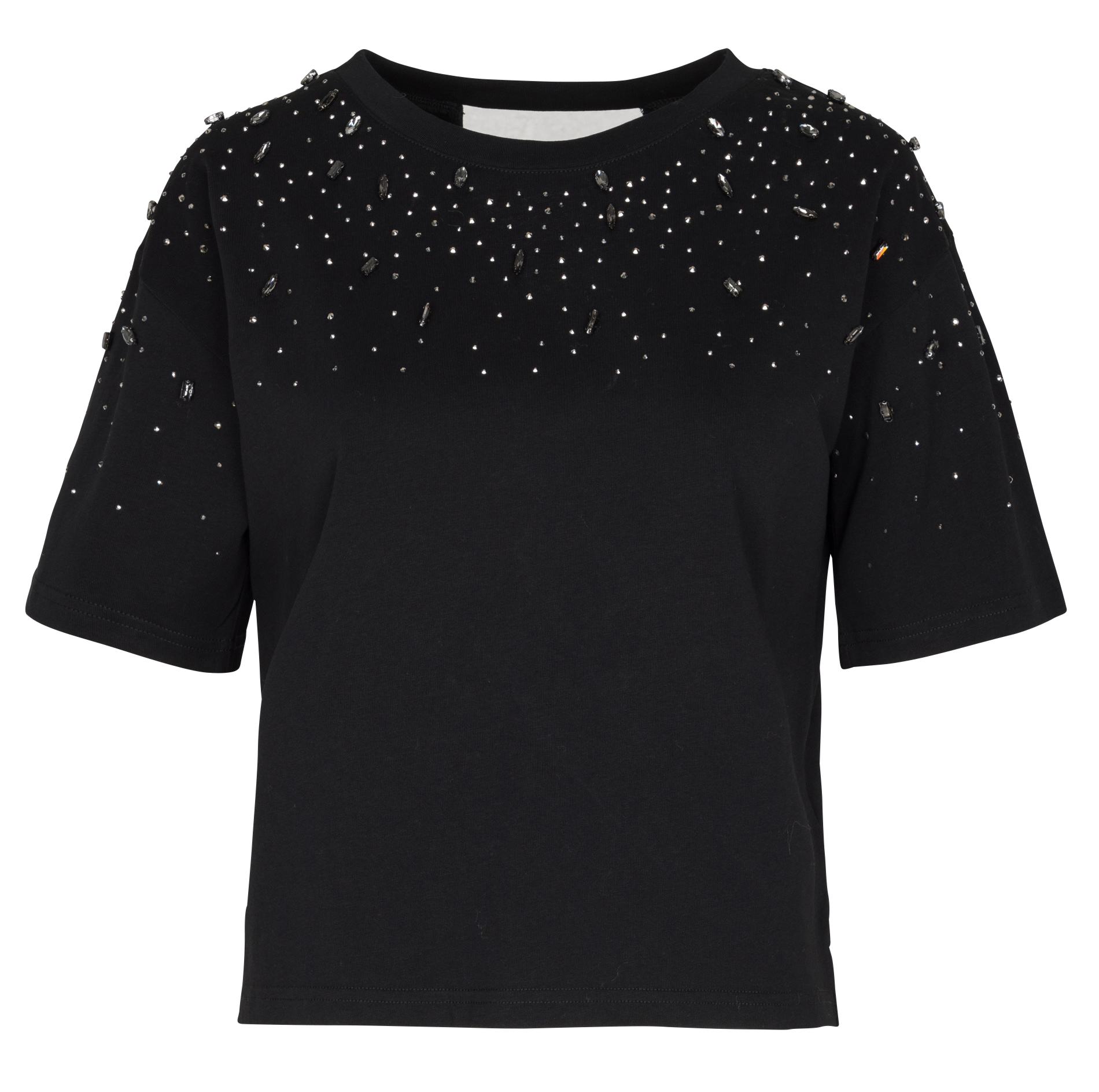 Tee-shirt col rond en coton bio SUNCOO Noir