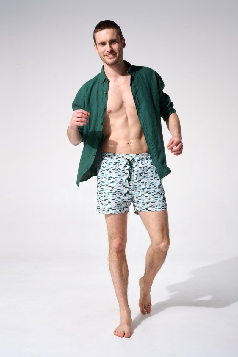 Printed swim shorts with elasticated waistband APNEE Green