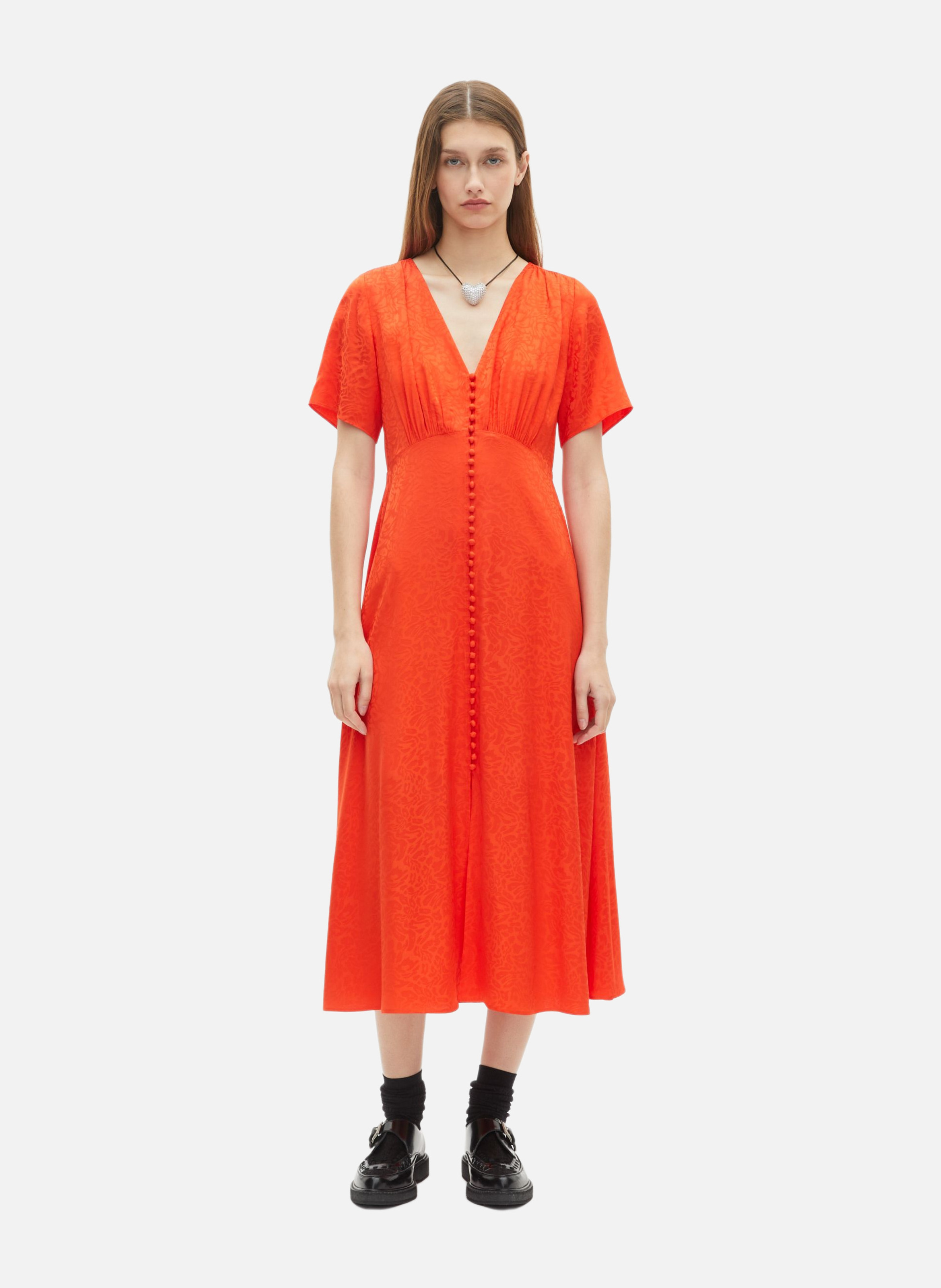 Long jacquard dress THE KOOPLES Orange