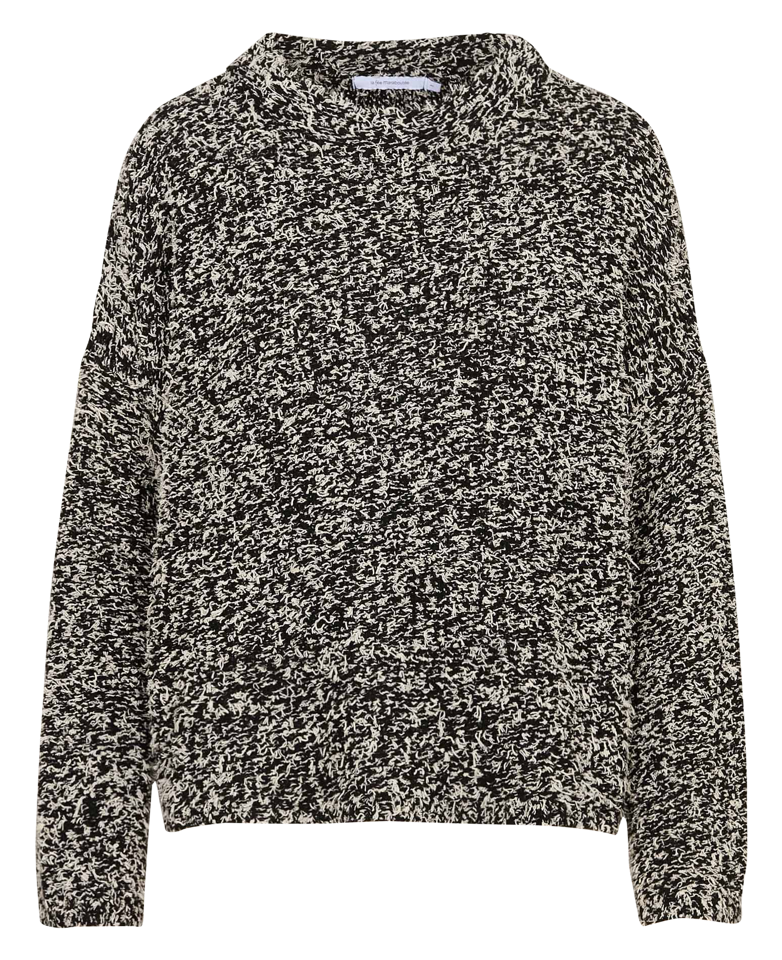 Oversized Strickpullover in zweifarbiger Optik LA FEE MARABOUTEE Schwarz