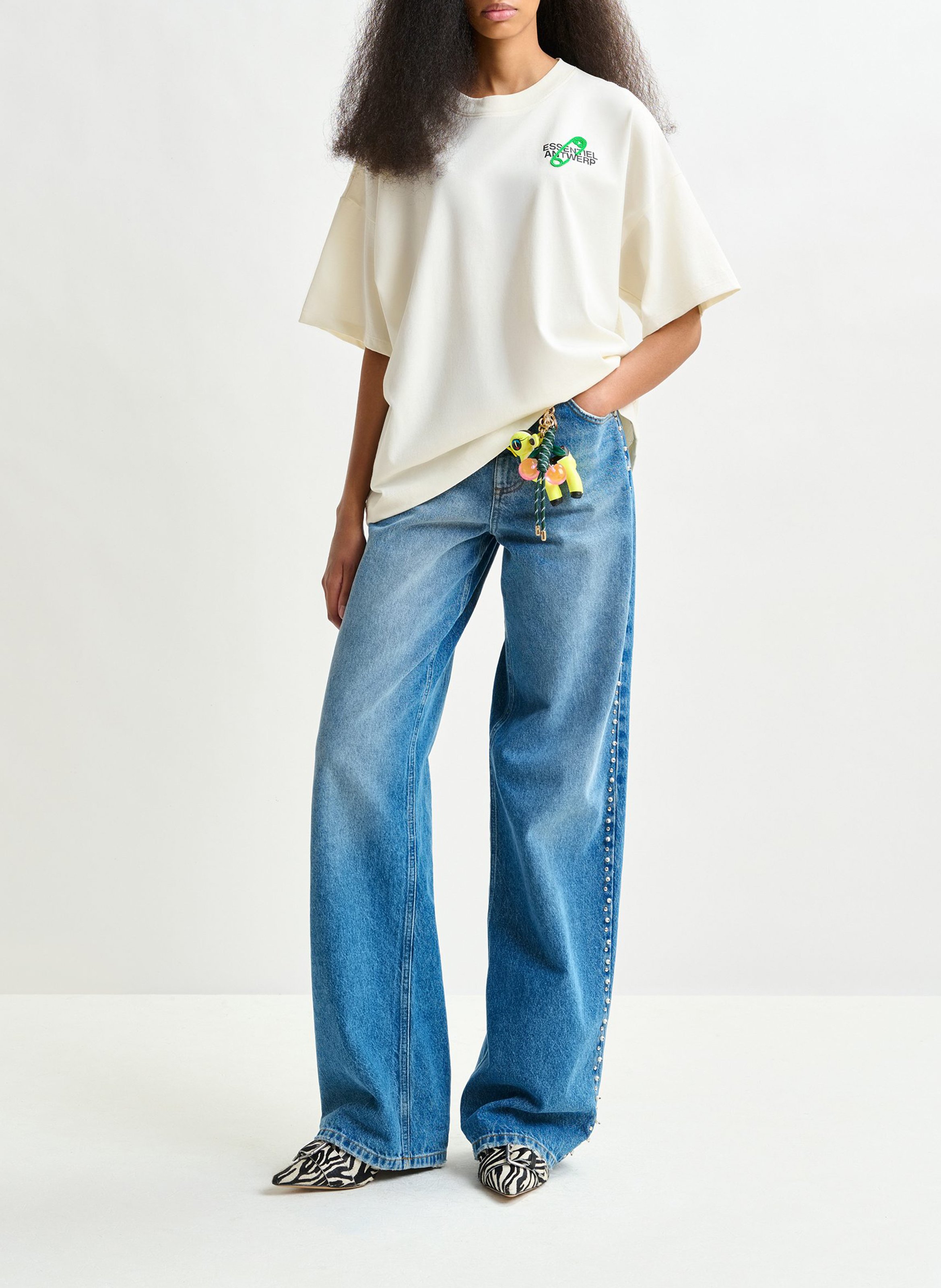 Tee-shirt col rond en coton bio ESSENTIEL ANTWERP Blanc