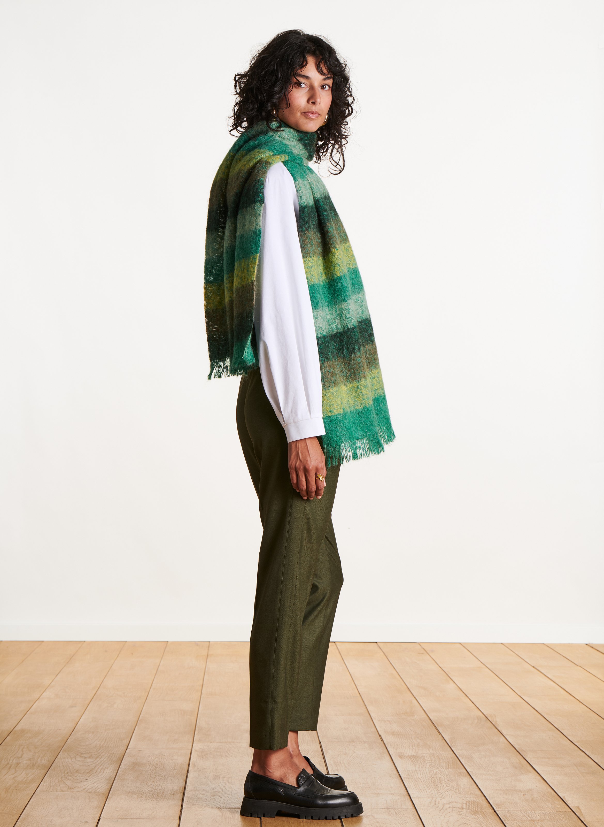 Striped pattern scarf LA FEE MARABOUTEE Green