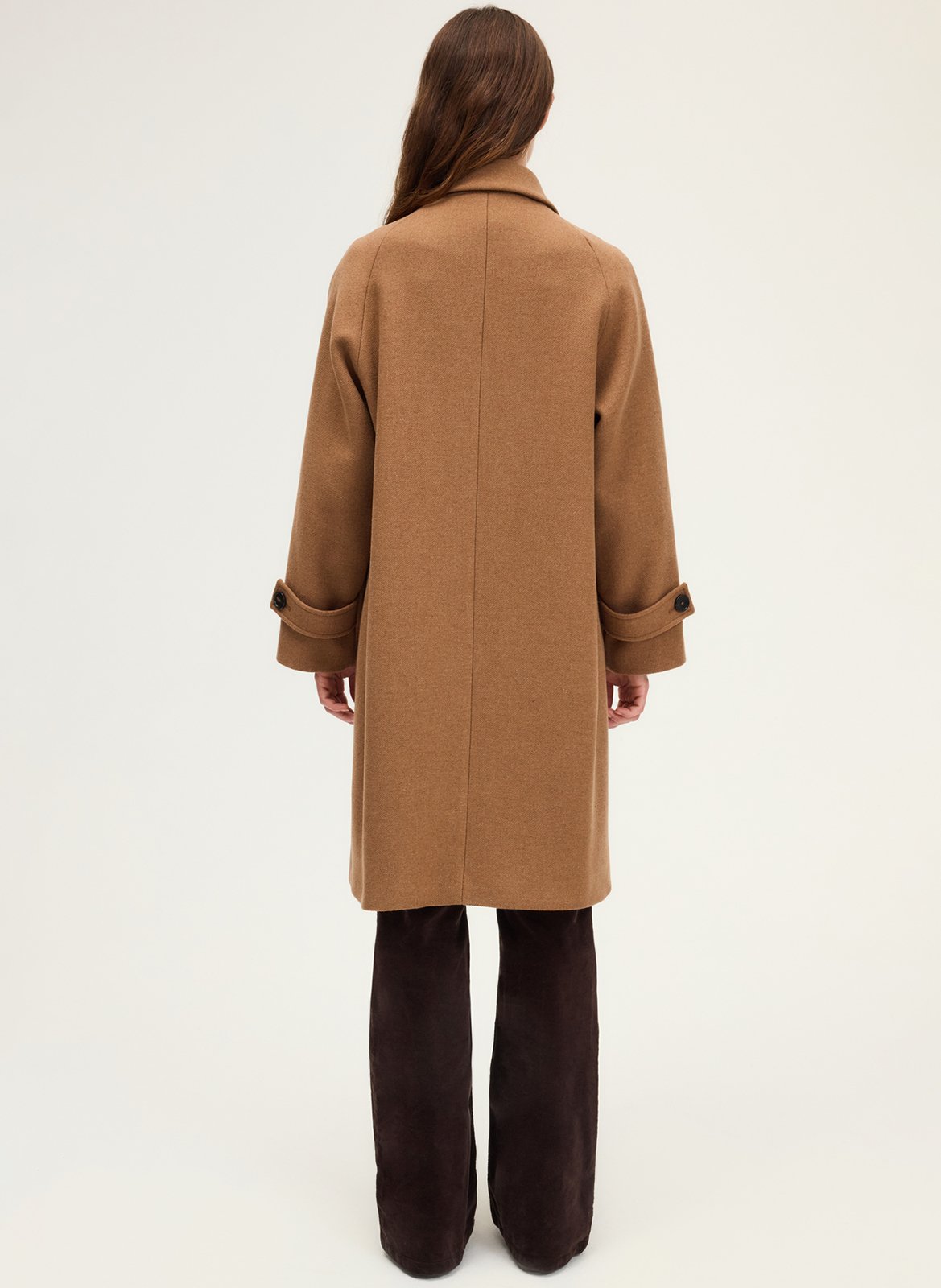 Straight wool-blend coat with classic collar PABLO Brown