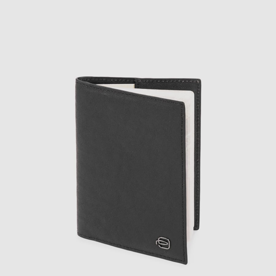 Leather passport holder with removable insert PIQUADRO Black