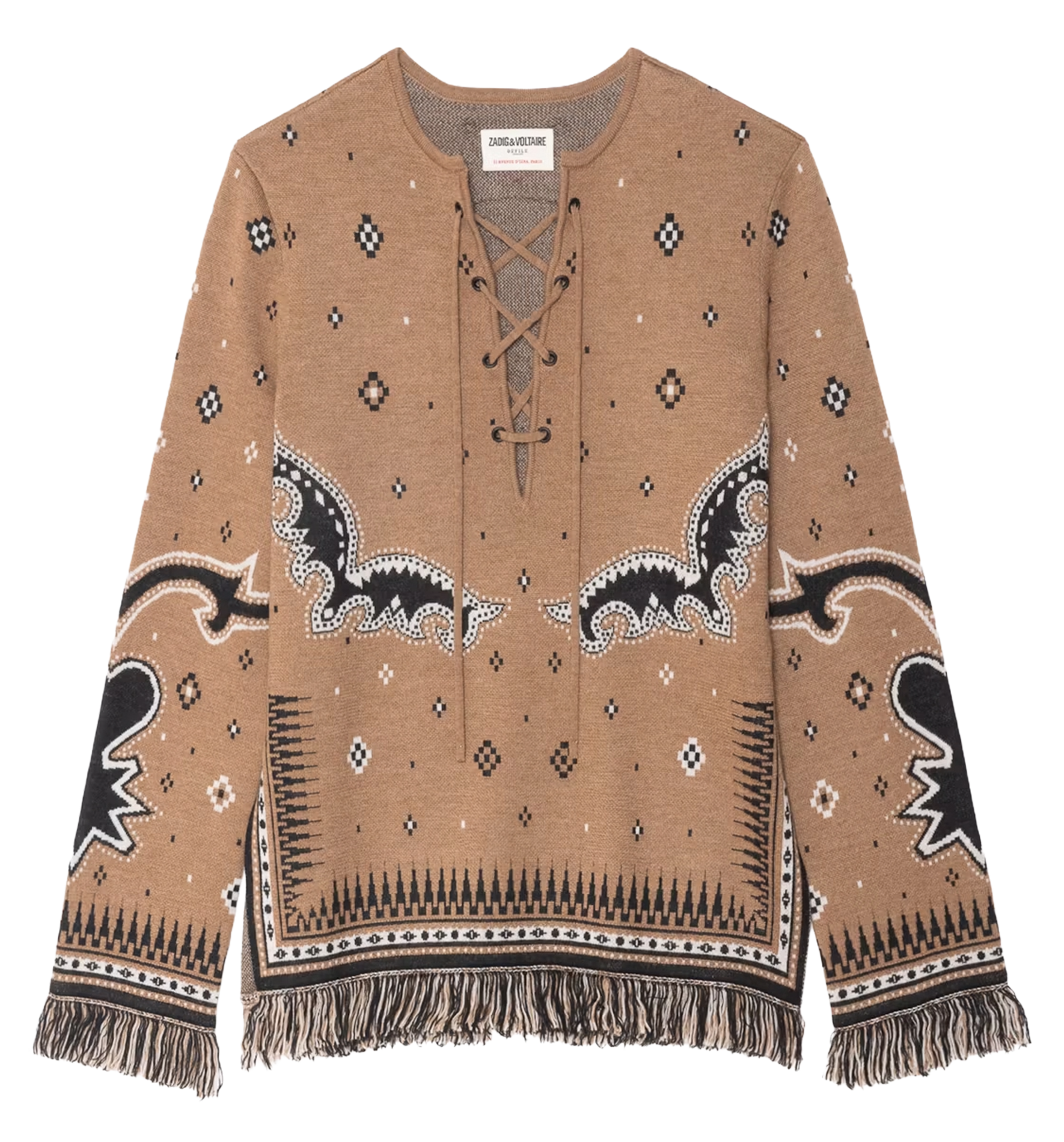 Straight wool printed sweater ZADIG&VOLTAIRE Brown