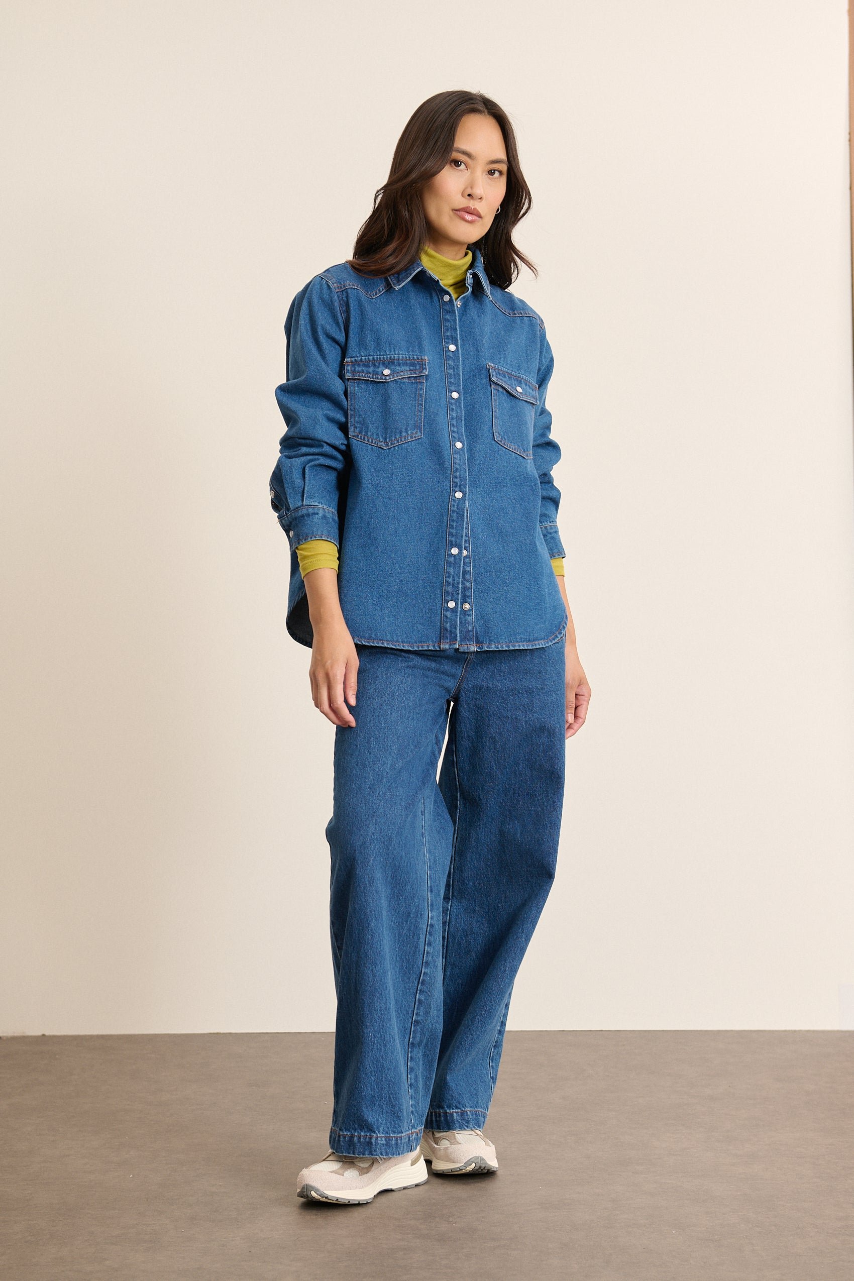 Long-sleeved denim shirt GARANCE PARIS Blue