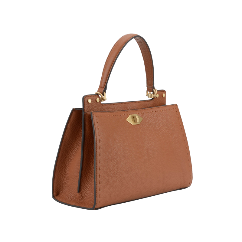 Handbag - cowhide leather POURCHET Brown
