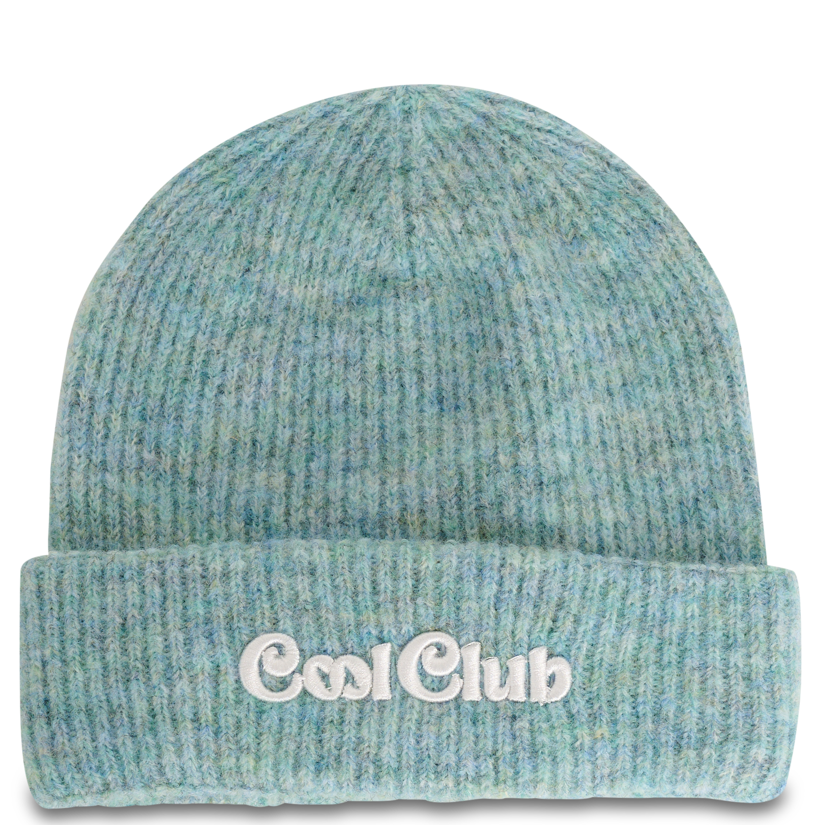 Bonnet en maille chinée à broderie I CODE Vert