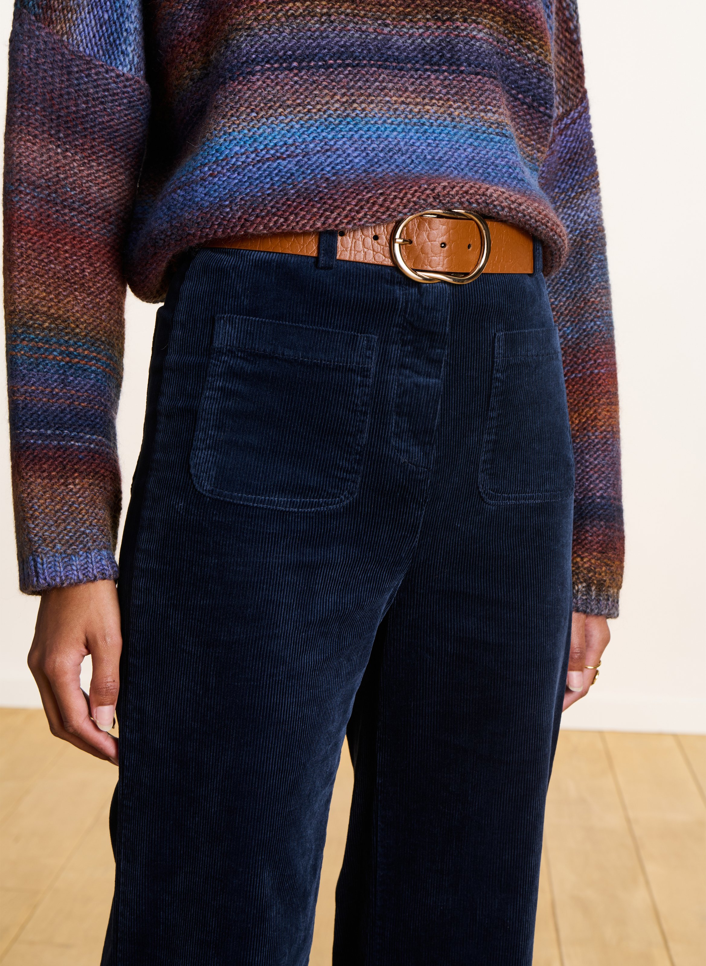 Cotton-blend chinos LA FEE MARABOUTEE Blue