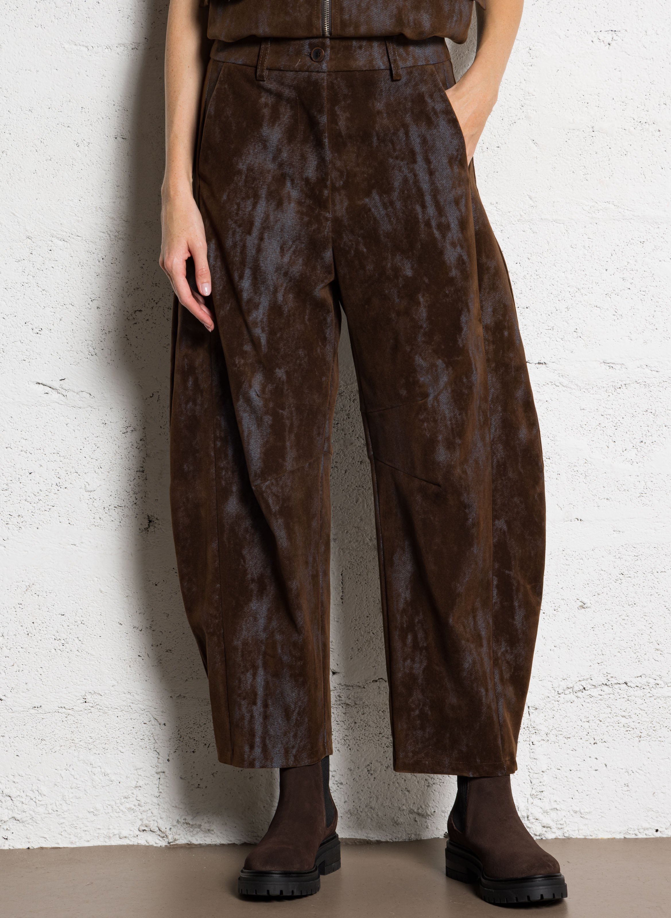 Velvet balloon pants IMPERIAL Brown