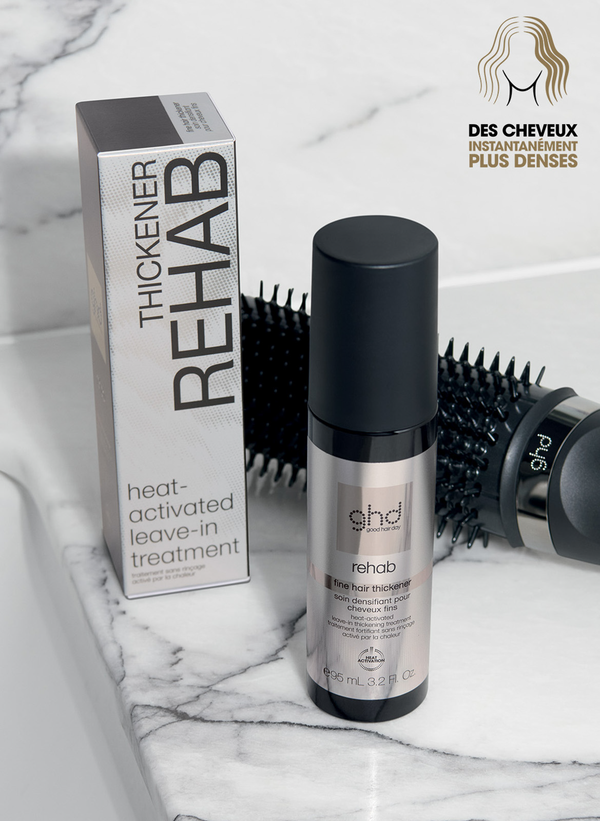 GHD REHAB - DENSIFYING TREATMENT FOR FINE HAIR GHD Noir