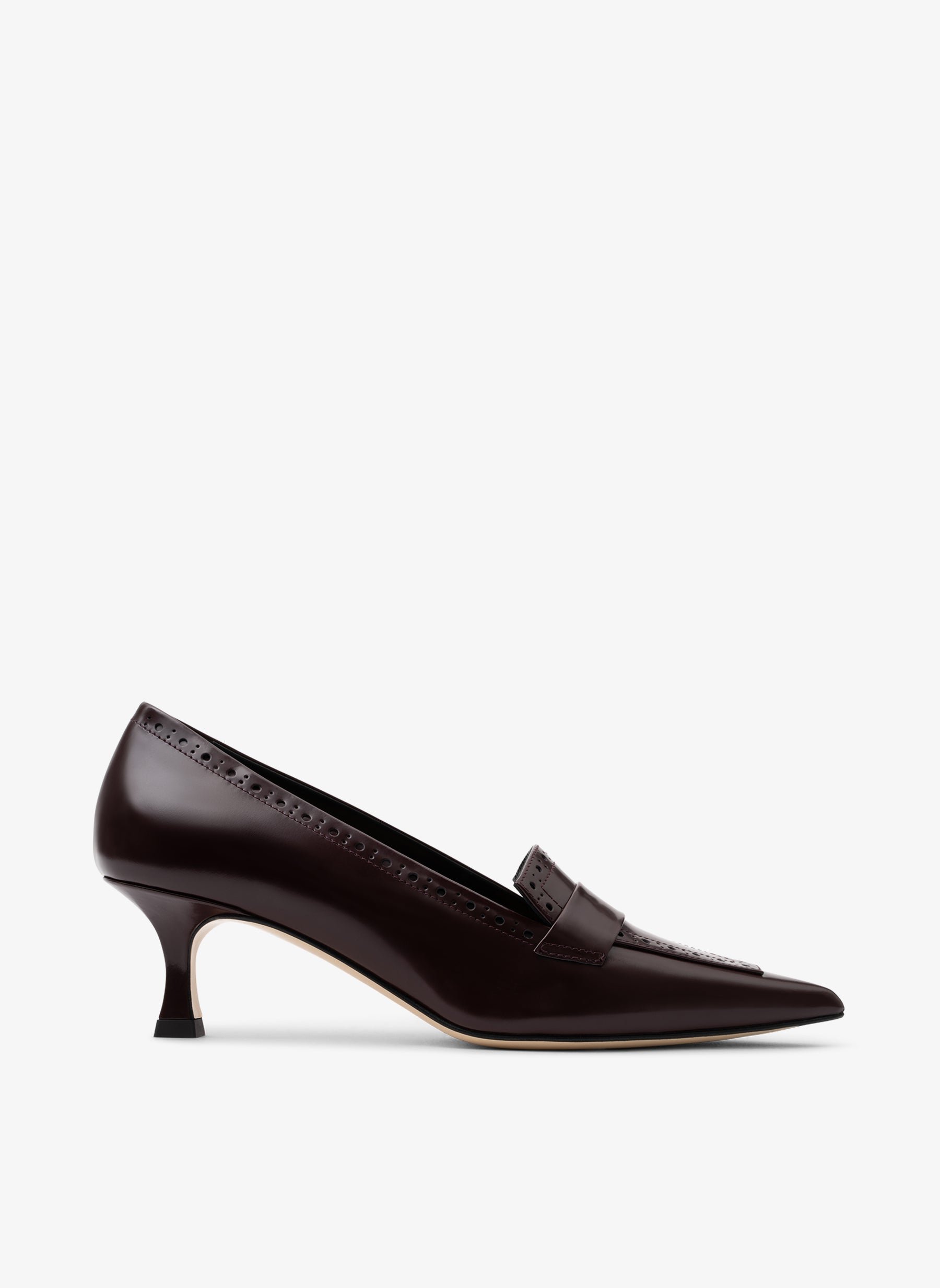 Burgundy brushed leather pumps PARALLELE PARIS Red