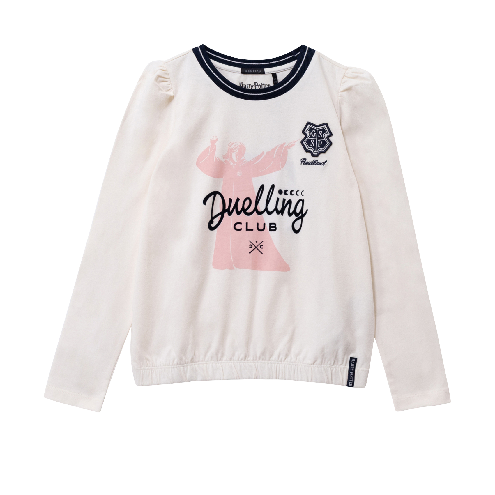 Oversized round neck cotton screen-printed sweater IKKS JUNIOR White