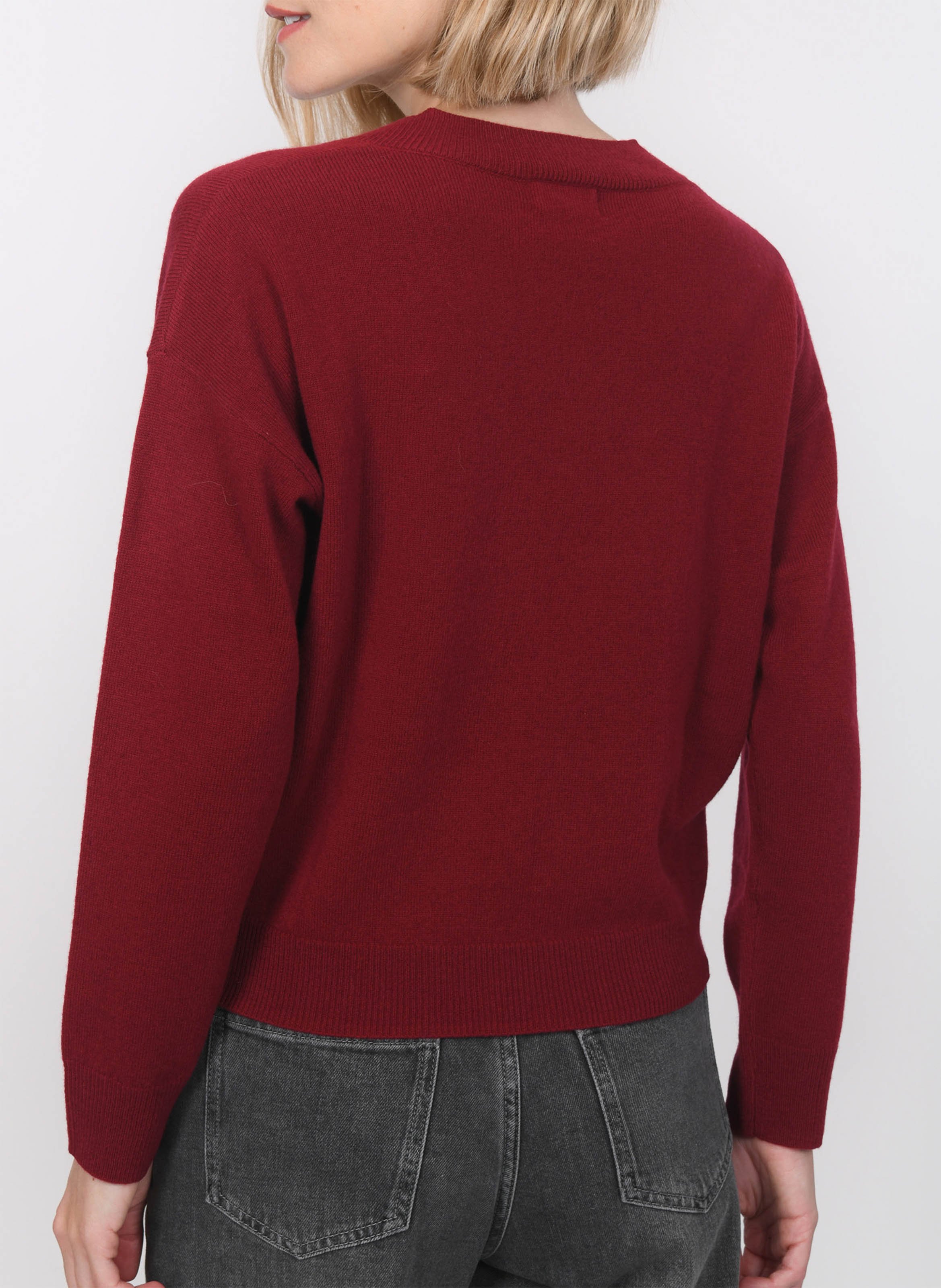 Weiter Pullover aus Wolle und Kaschmir mit V-Ausschnitt KOOKAI Rot