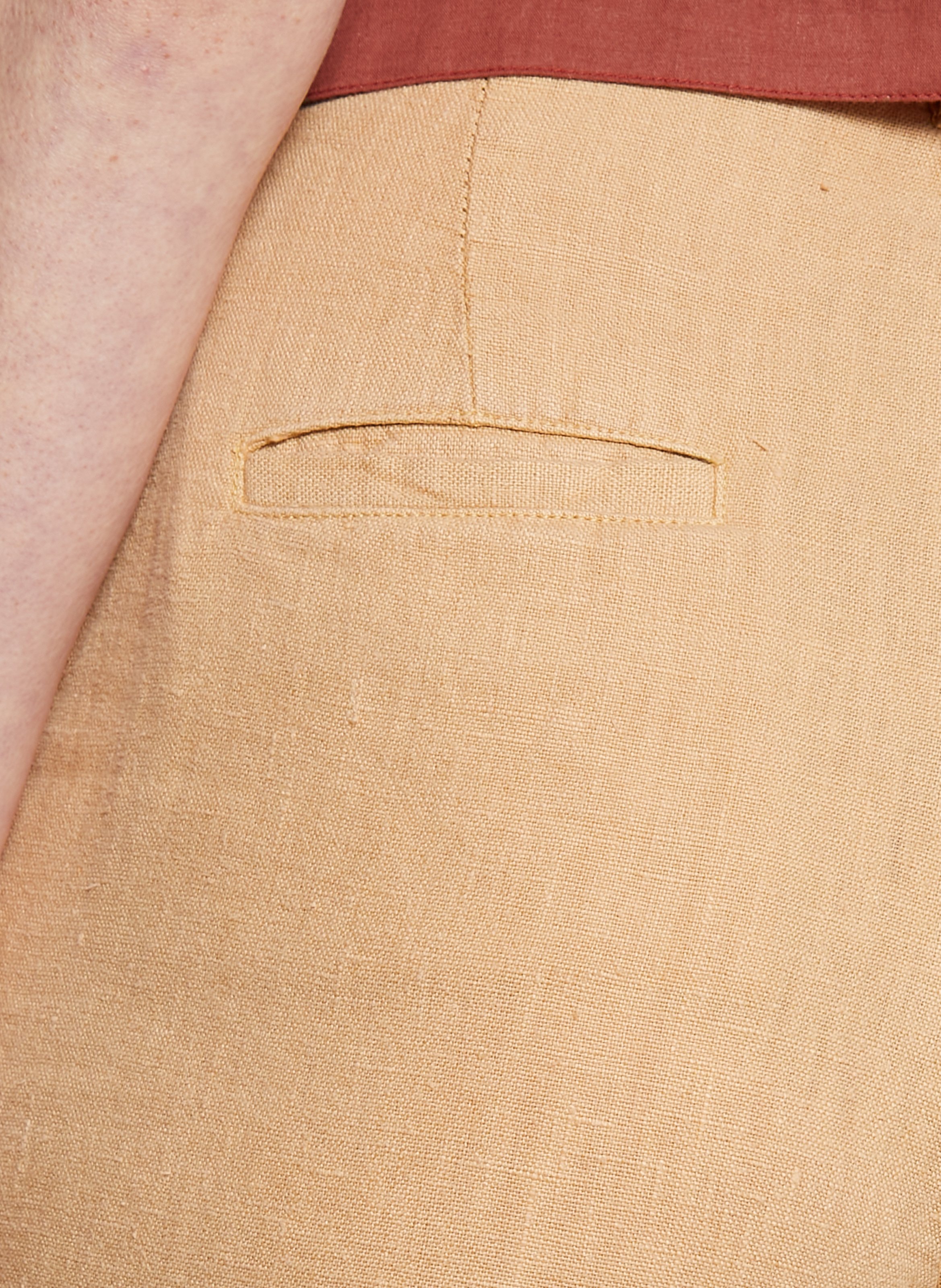 Pantalon droit en lin Beige