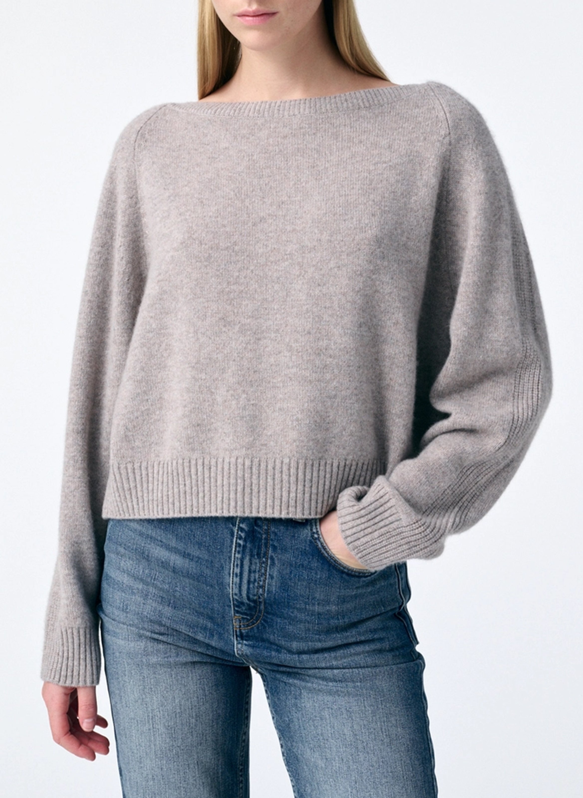 Pull col rond en cachemire VANESSA BRUNO Gris