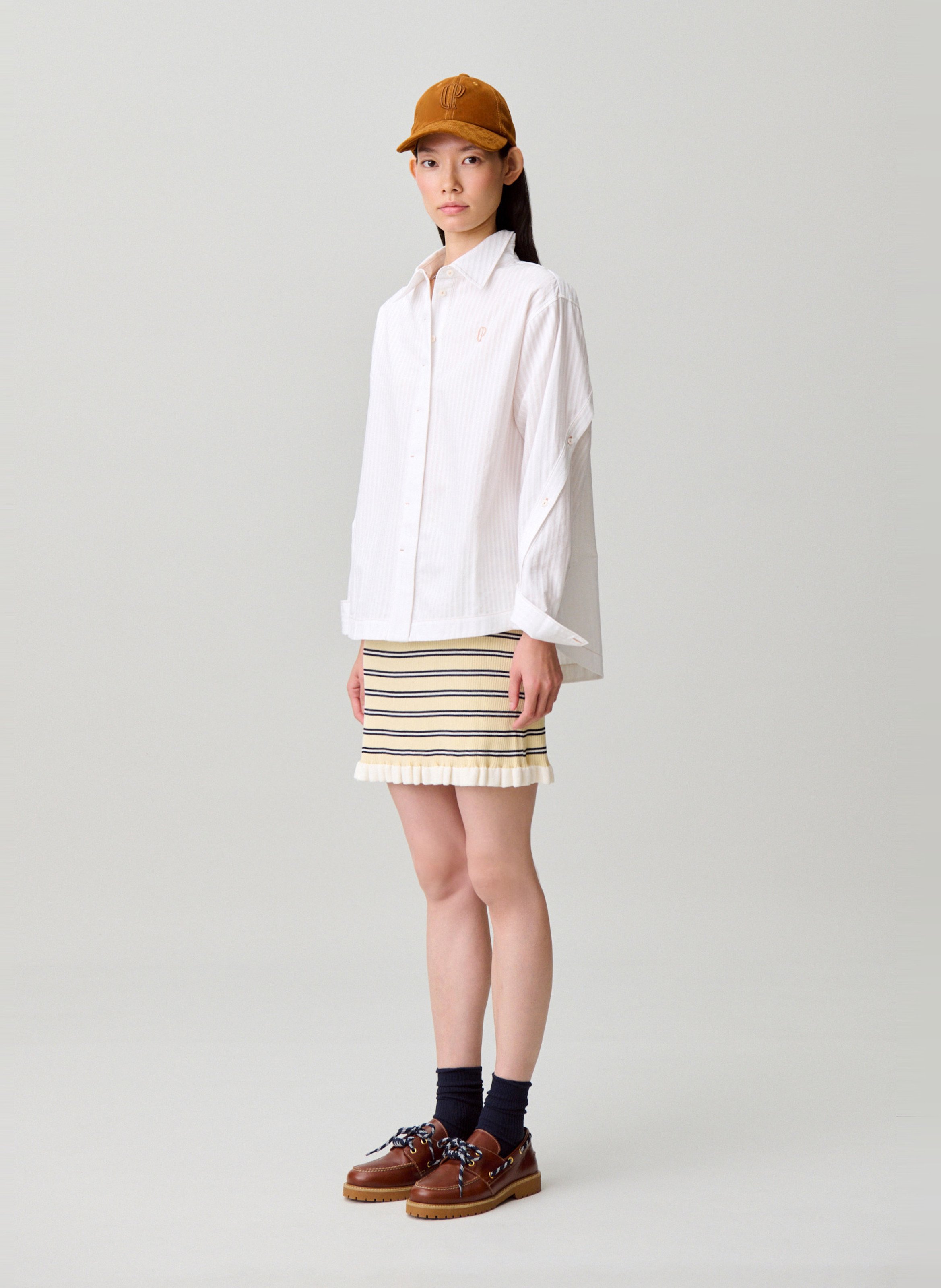 Cotton shirt with classic collar CLAUDIE PIERLOT Beige