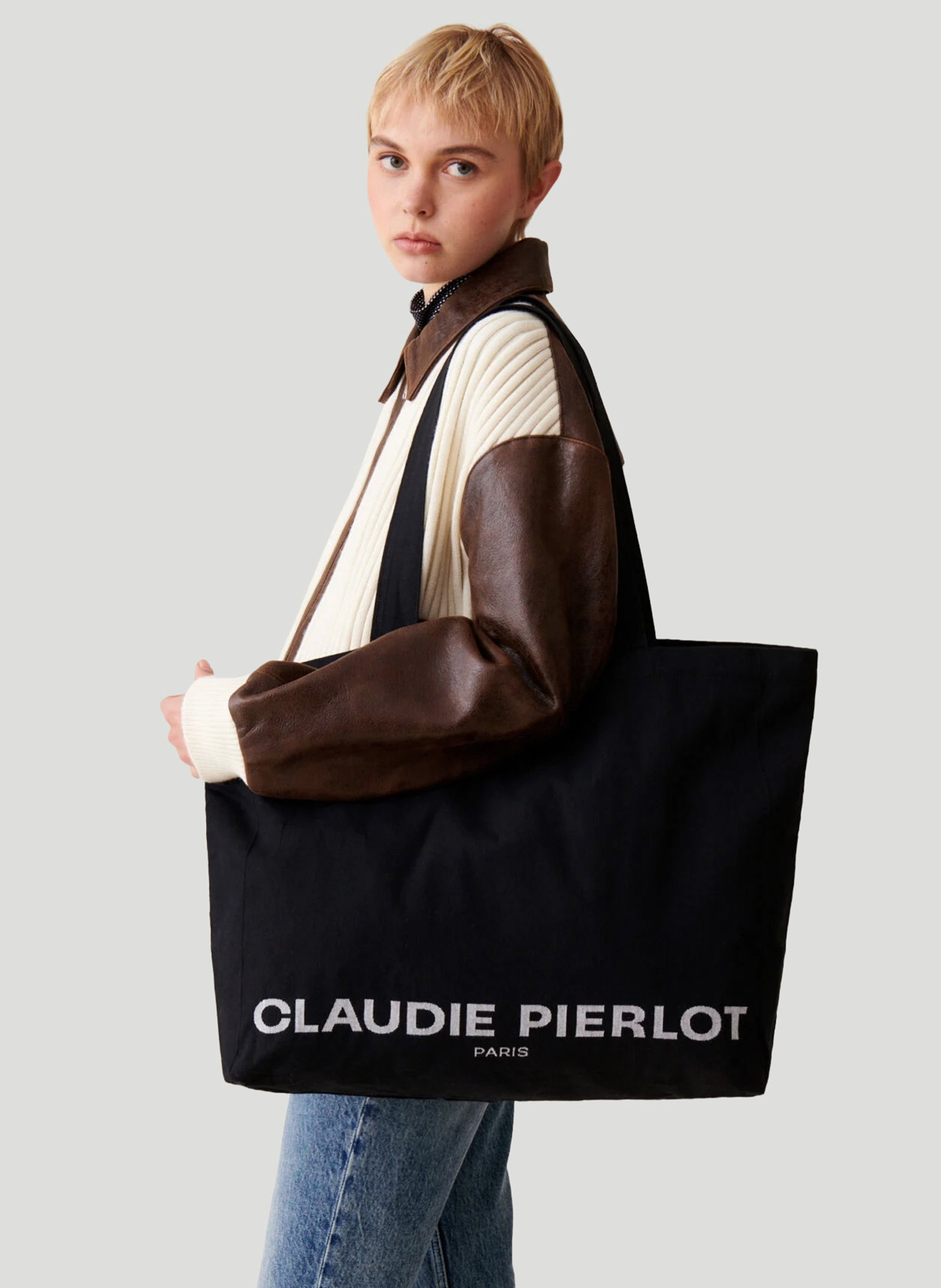 Sac cabas en coton recyclé  CLAUDIE PIERLOT Noir