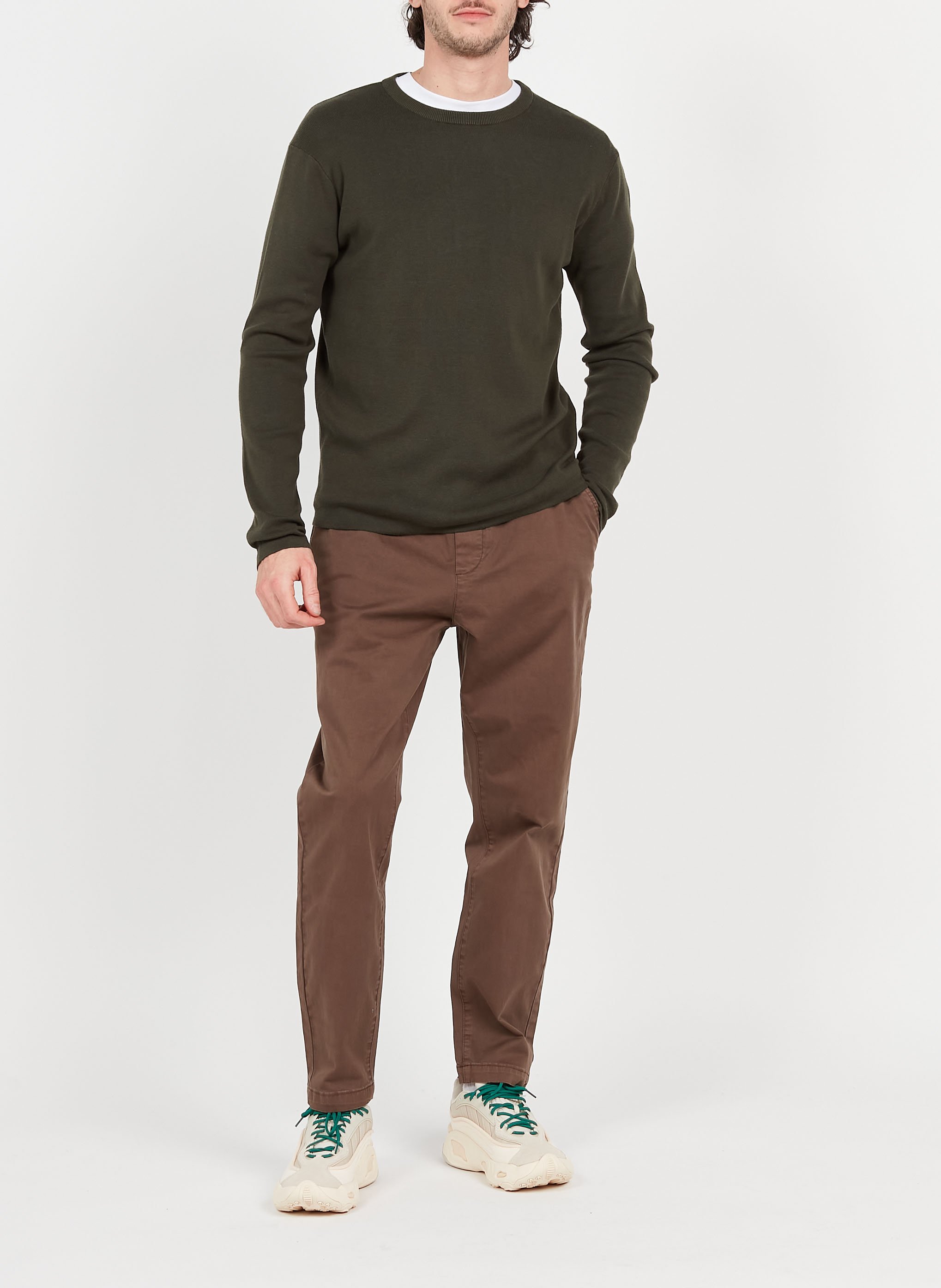 Straight-leg cotton-blend pants MINIMUM Brown