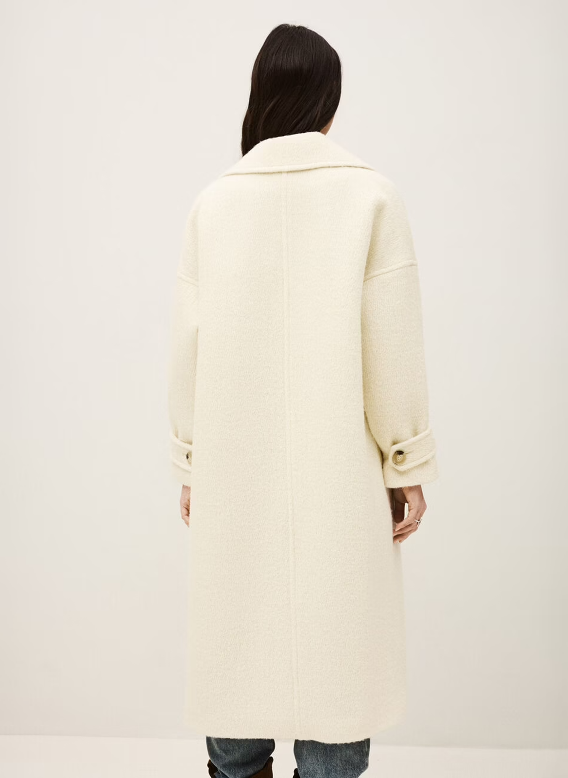 Lange oversized jas van wolmix BA&SH Beige