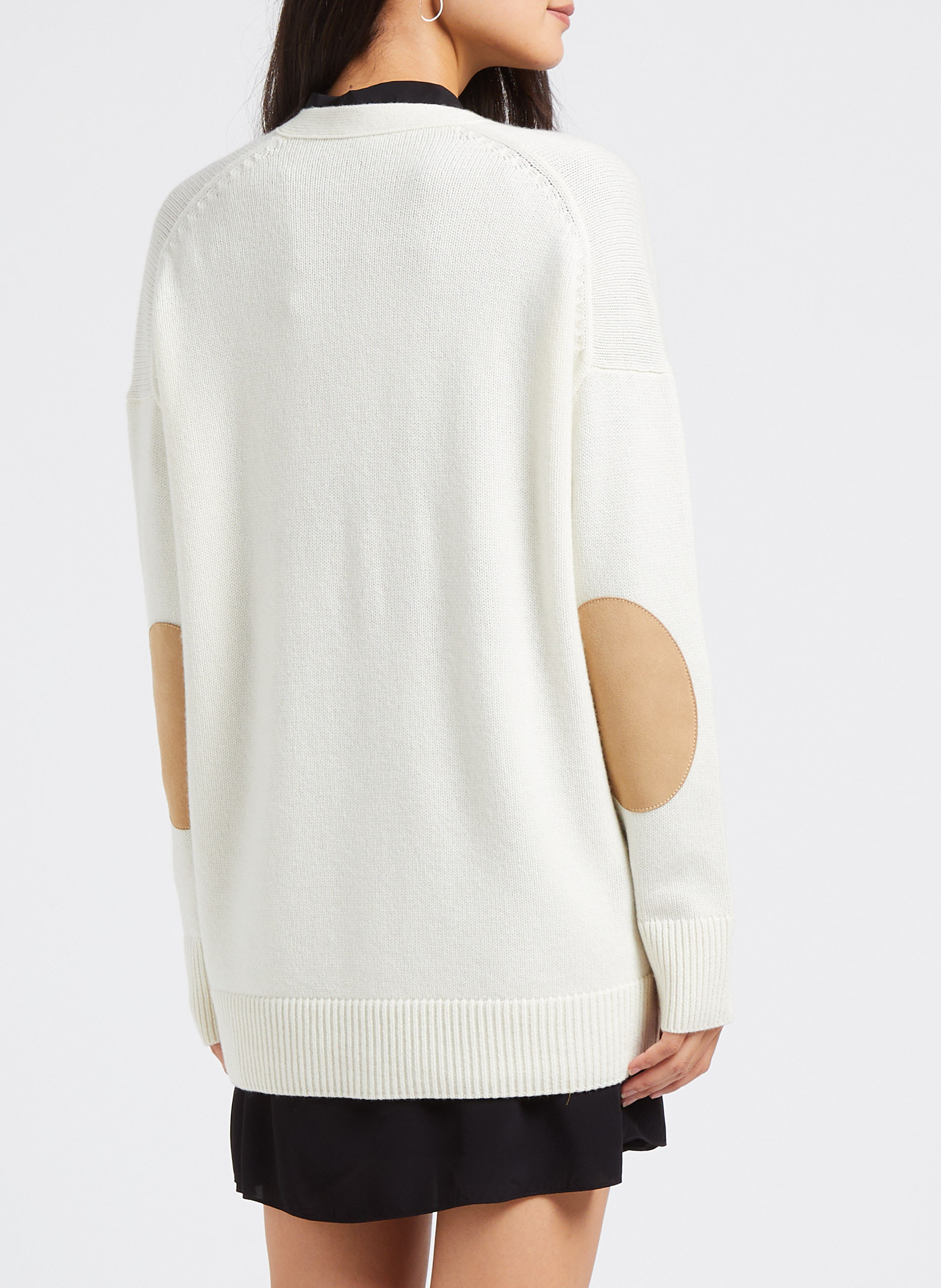 V-neck wool and cashmere-blend cardigan THEORY White