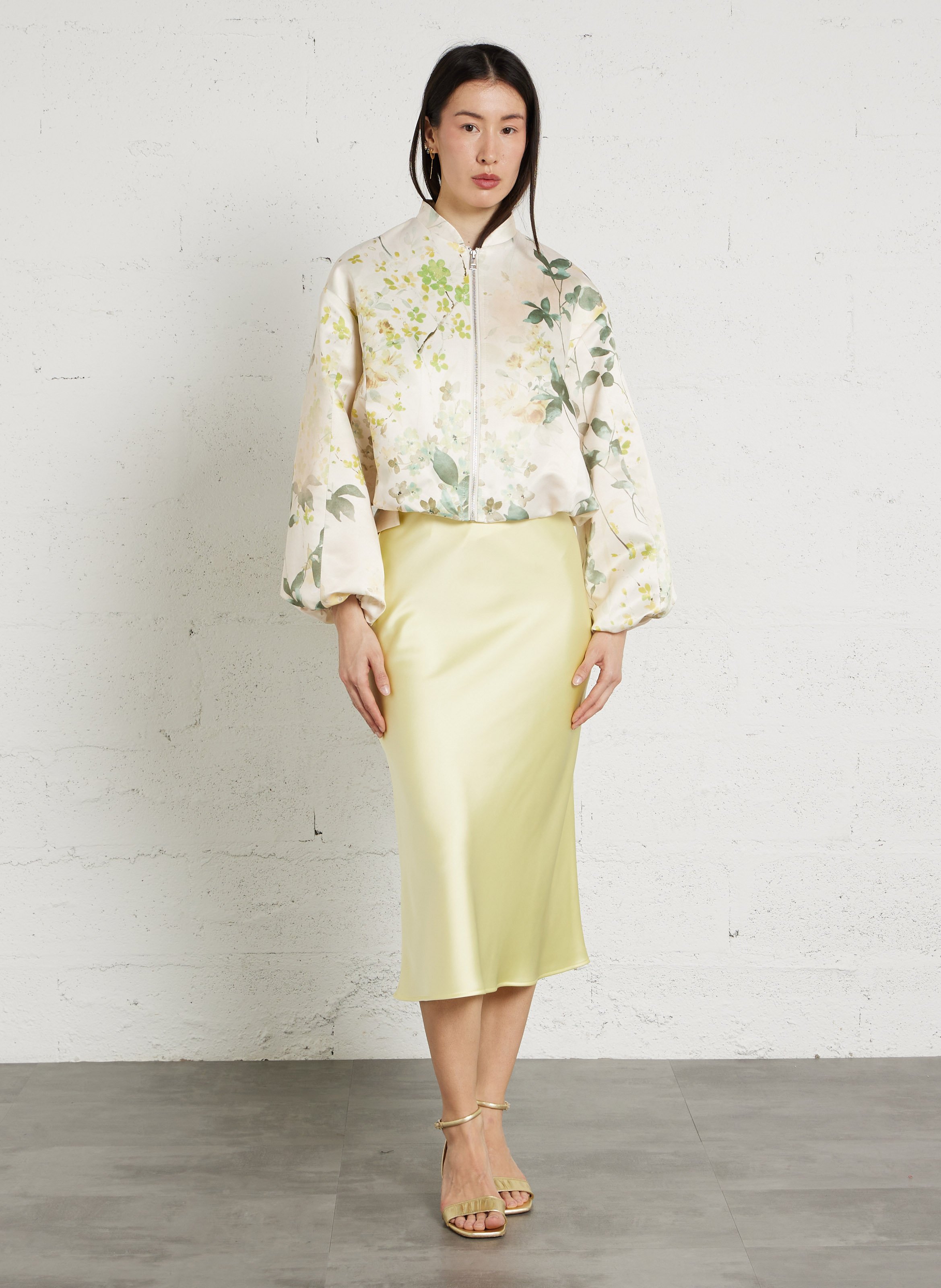 Oversized jack met teddy kraag en print IMPERIAL Beige