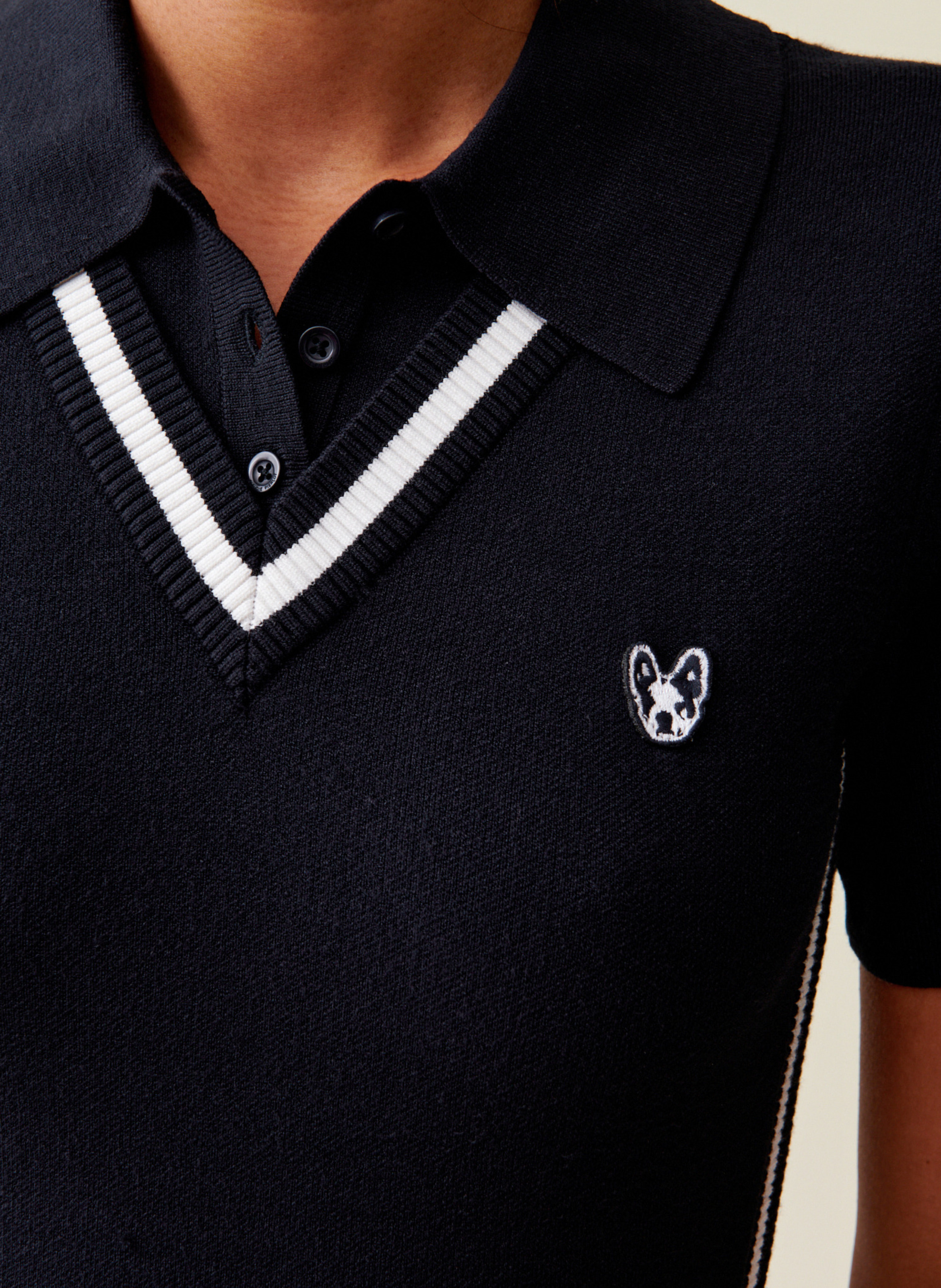 Robe polo courte slim en maille CLAUDIE PIERLOT Multicolore