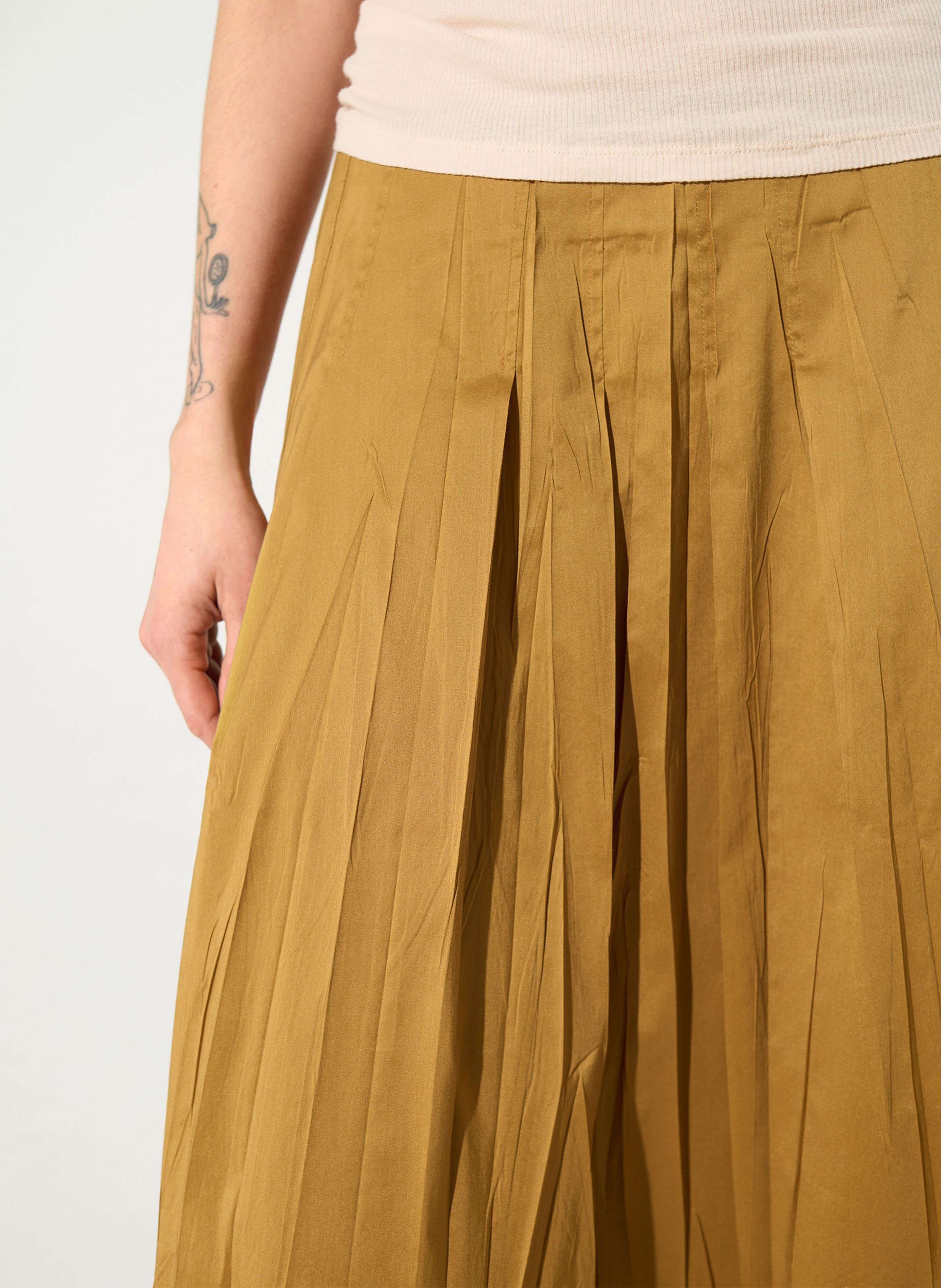 Langer, ausgestellter Rock aus Baumwoll-Mix COTELAC Braun