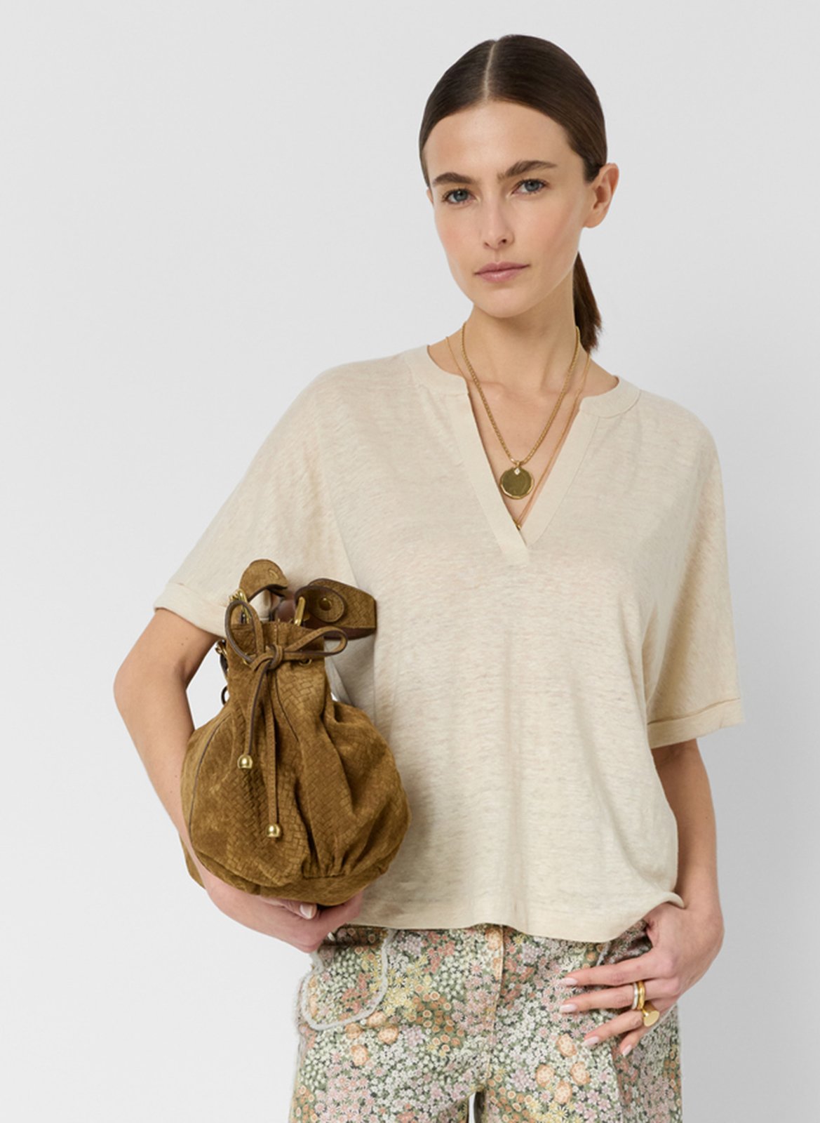 Feiner Leinenpullover mit V-Ausschnitt GERARD DAREL