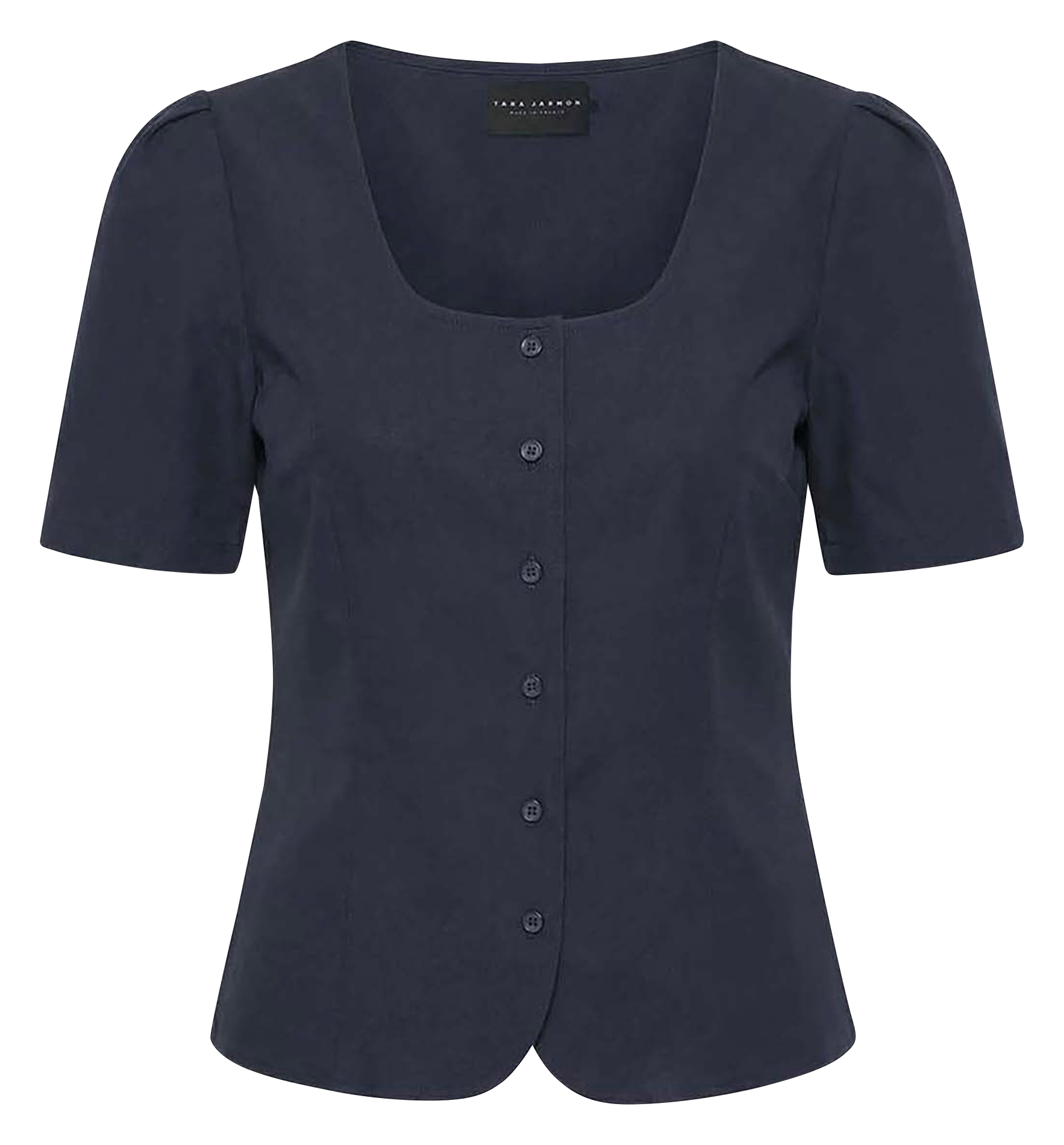 Top droit boutonné manches ballon TARA JARMON Bleu