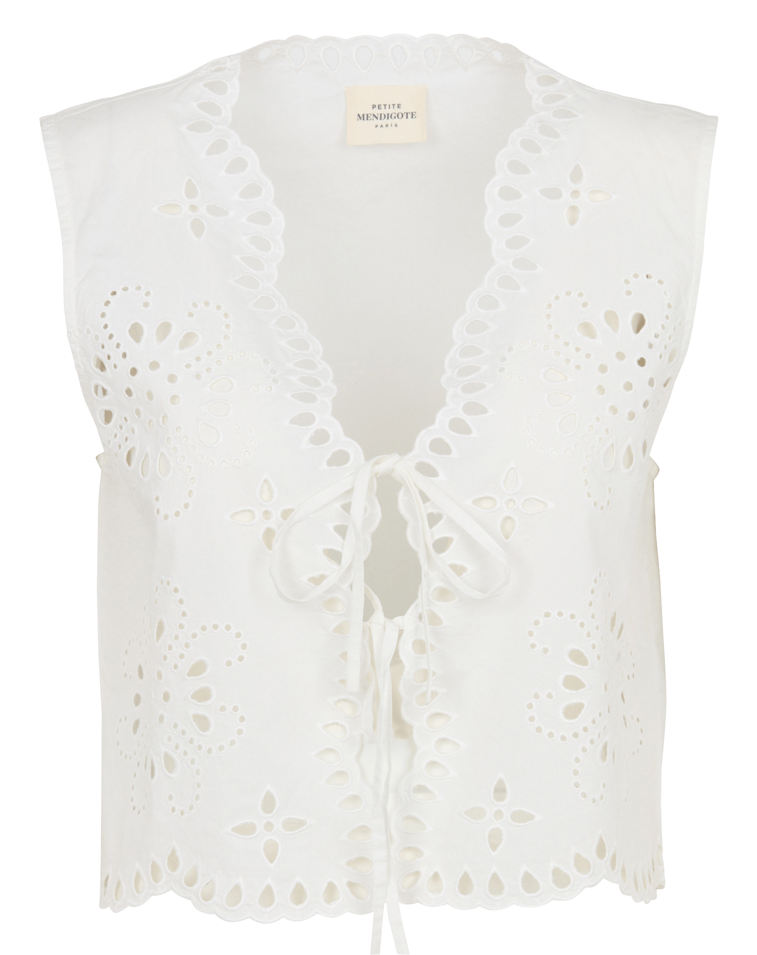 Top brodé en coton PETITE MENDIGOTE Beige